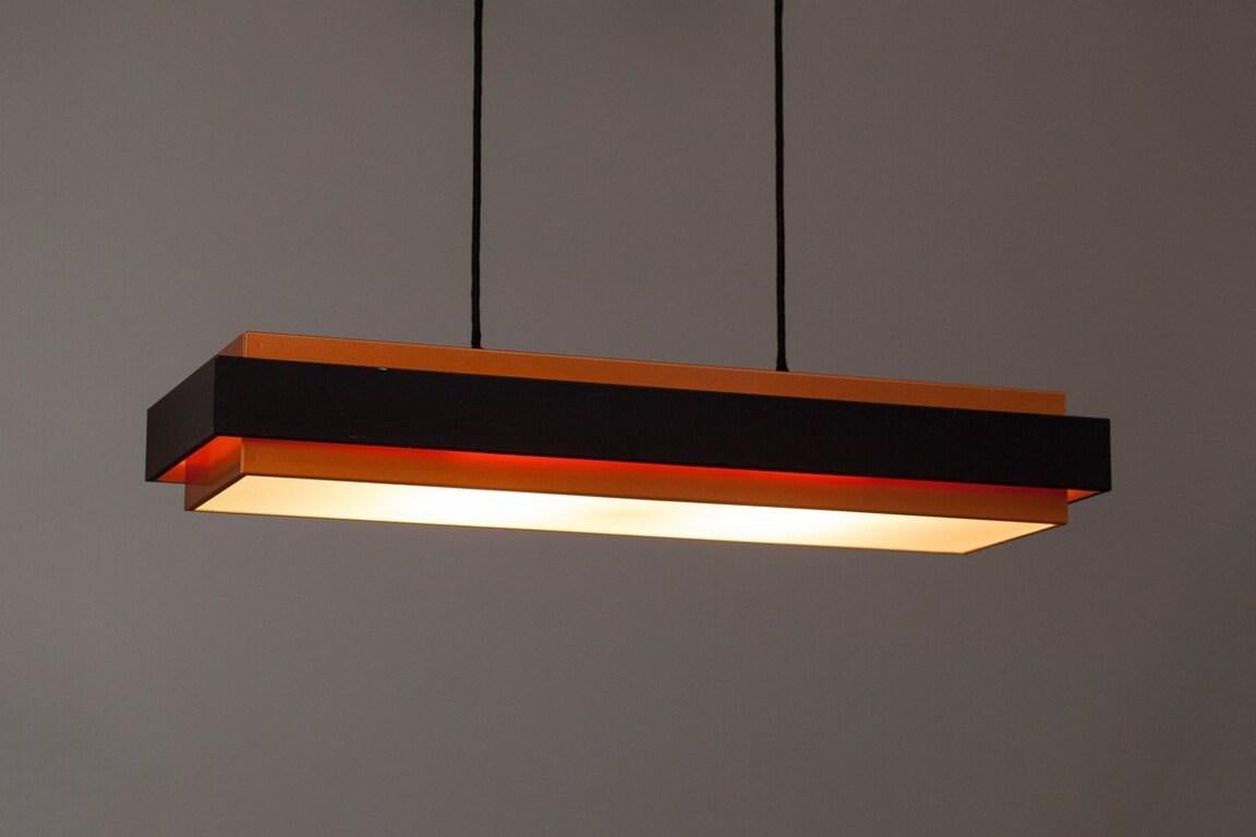 Vintage Dano Rectangular Pendant Lamp by Jo Hammerborg, Denmark ca. 1960 1