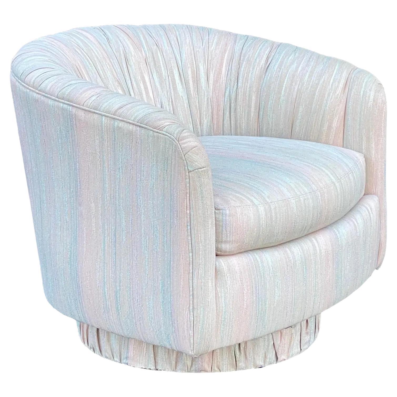 Vintage Dansen Milo Baughman Style 1980's Modern Swivel Lounge Chair