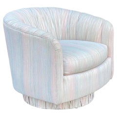 Vintage Dansen Milo Baughman Style 1980's Modern Swivel Lounge Chair