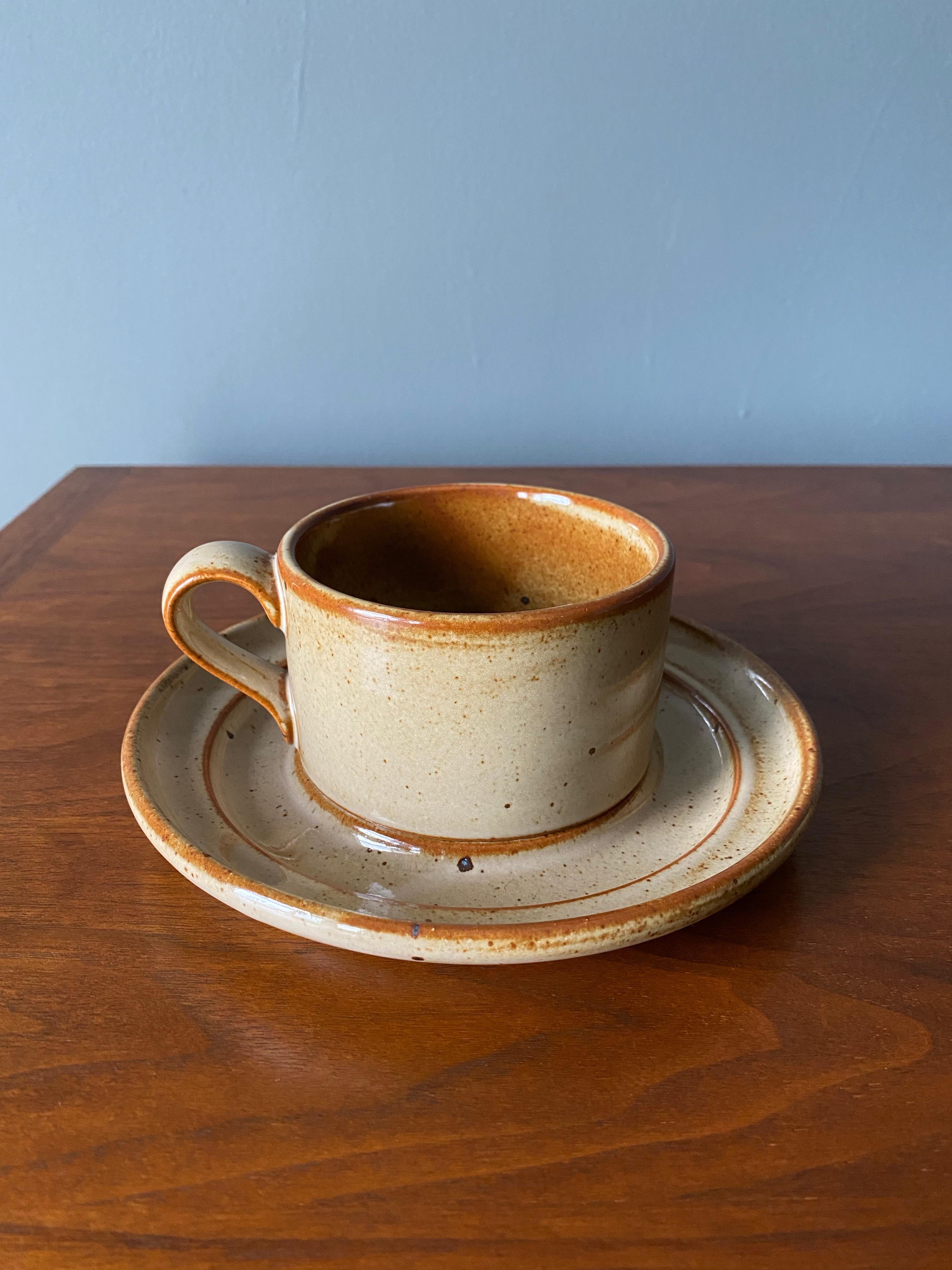 Vintage Dansk Ceramic Coffee Cup and Saucer Set of 8 1