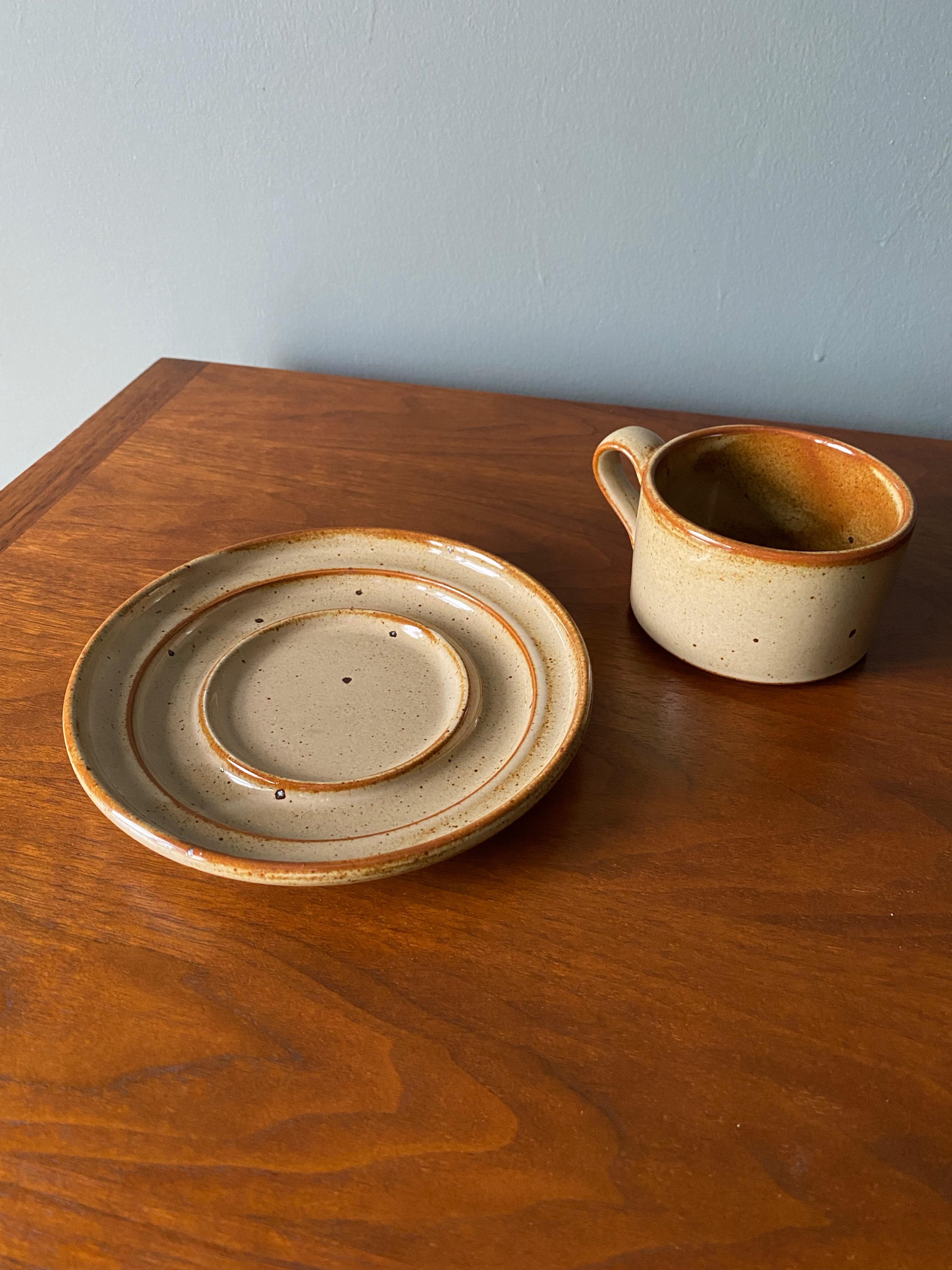 Vintage Dansk Ceramic Coffee Cup and Saucer Set of 8 2
