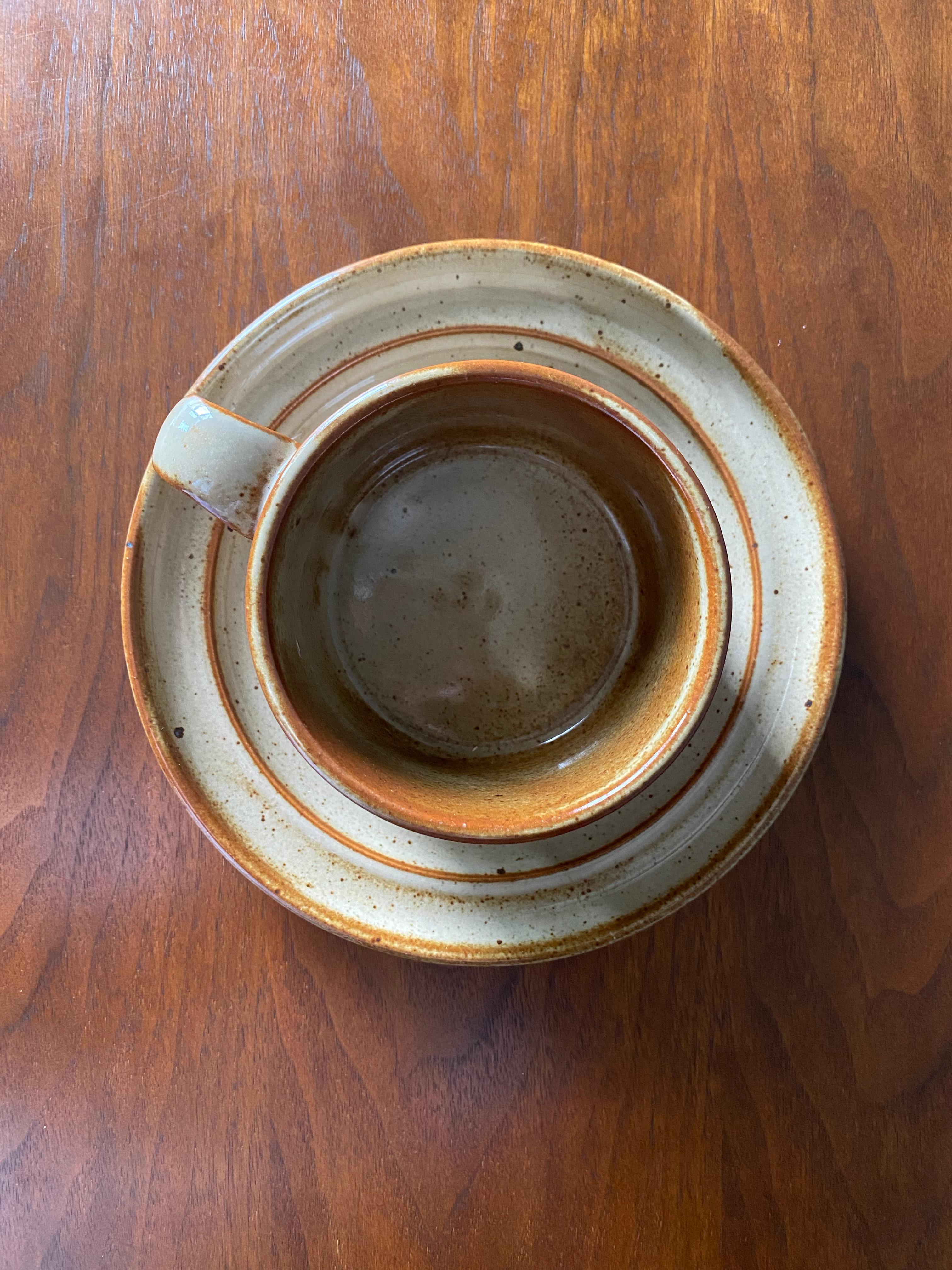 Vintage Dansk Ceramic Coffee Cup and Saucer Set of 8 4