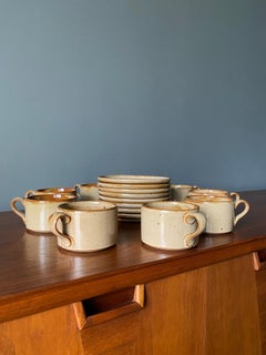 Vintage Dansk Ceramic Coffee Cup and Saucer Set of 8