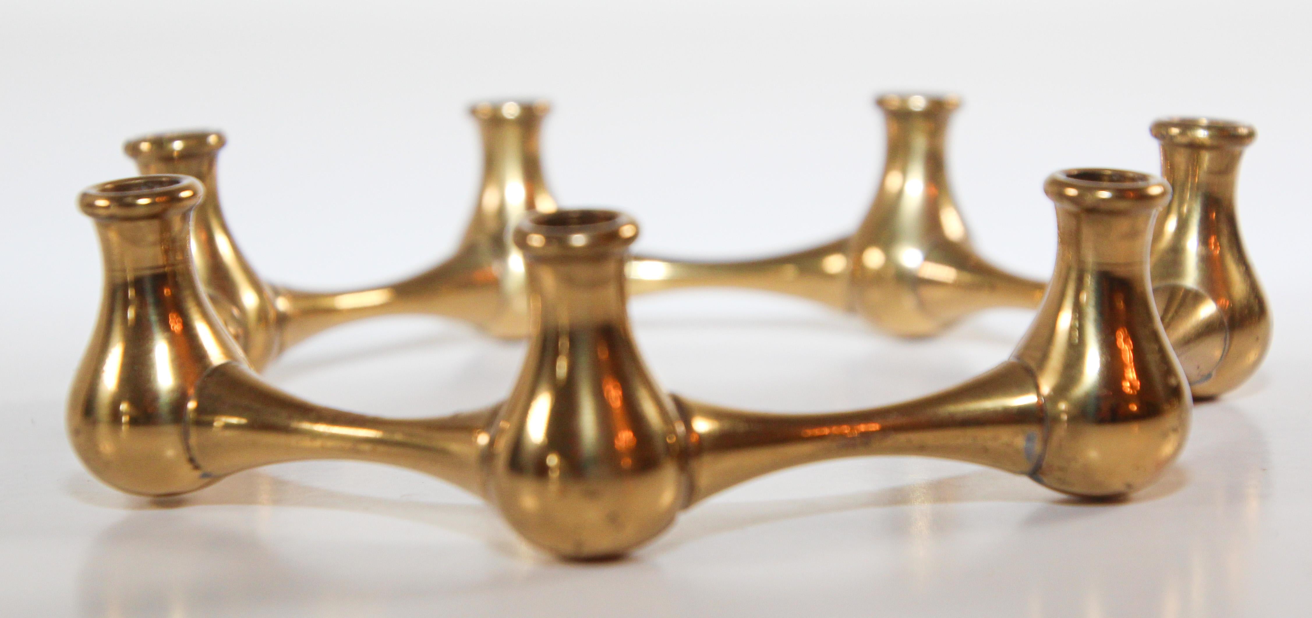 Vintage Dansk Designs Brass Candle Holder by Jens Quistgaard 60s 2