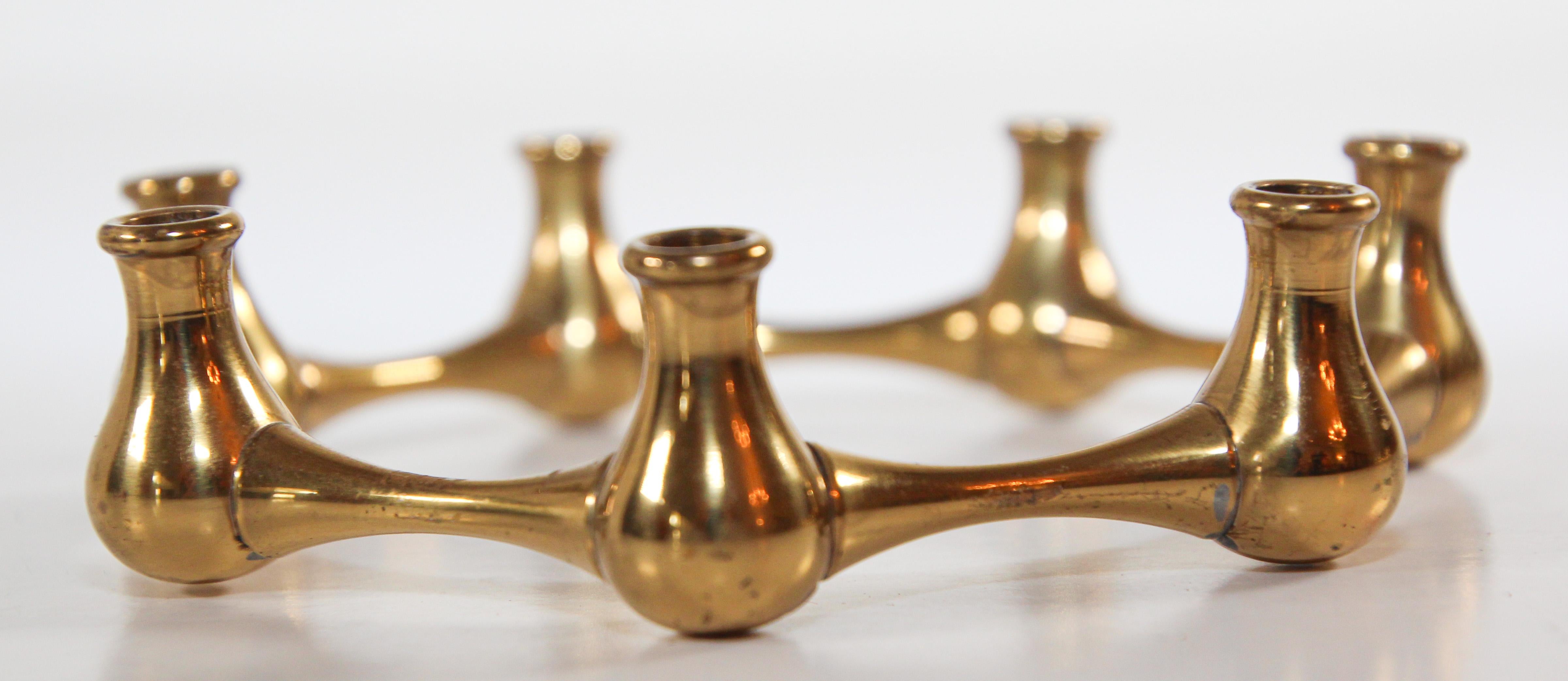 Vintage Dansk Designs Brass Candle Holder by Jens Quistgaard 60s 1