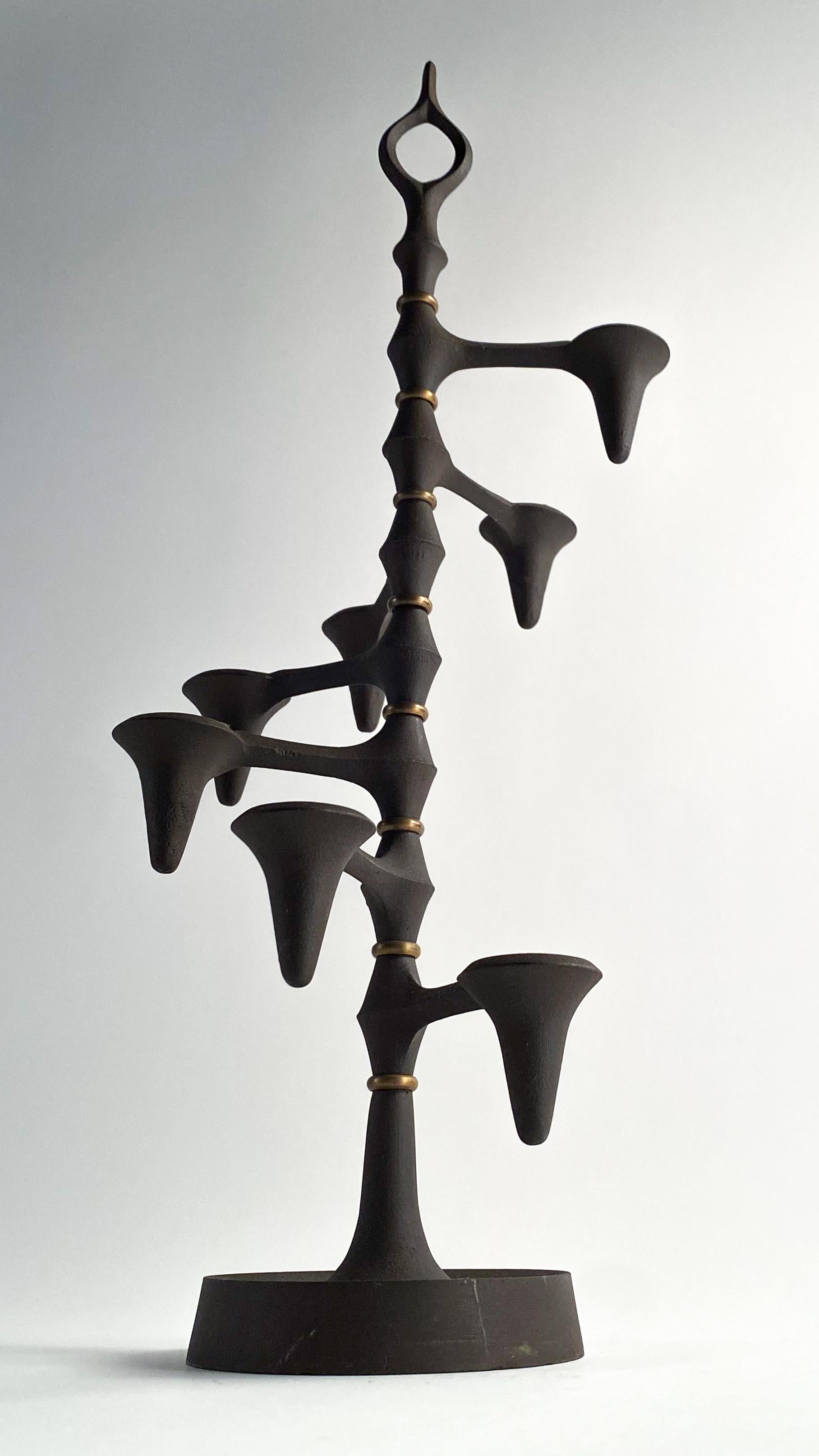 Vintage Dansk Iron Candelabra by Jens Quistgaard for Dansk For Sale 4