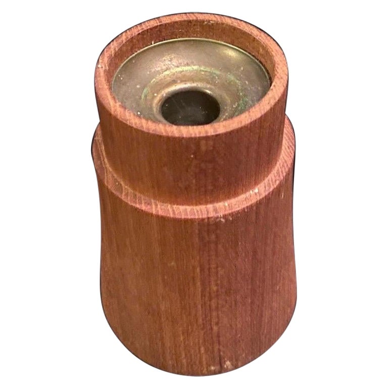 Dansk Jens Quistgaard Vintage-Kerzenhalter aus Teakholz und Messing