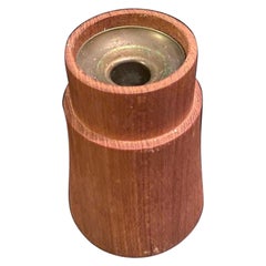 Bougeoir vintage Dansk Jens Quistgaard en bois de teck et laiton