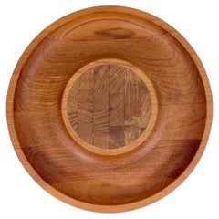 Retro Dansk Staved Teak Round Serving Platter by Jens Quistgaard