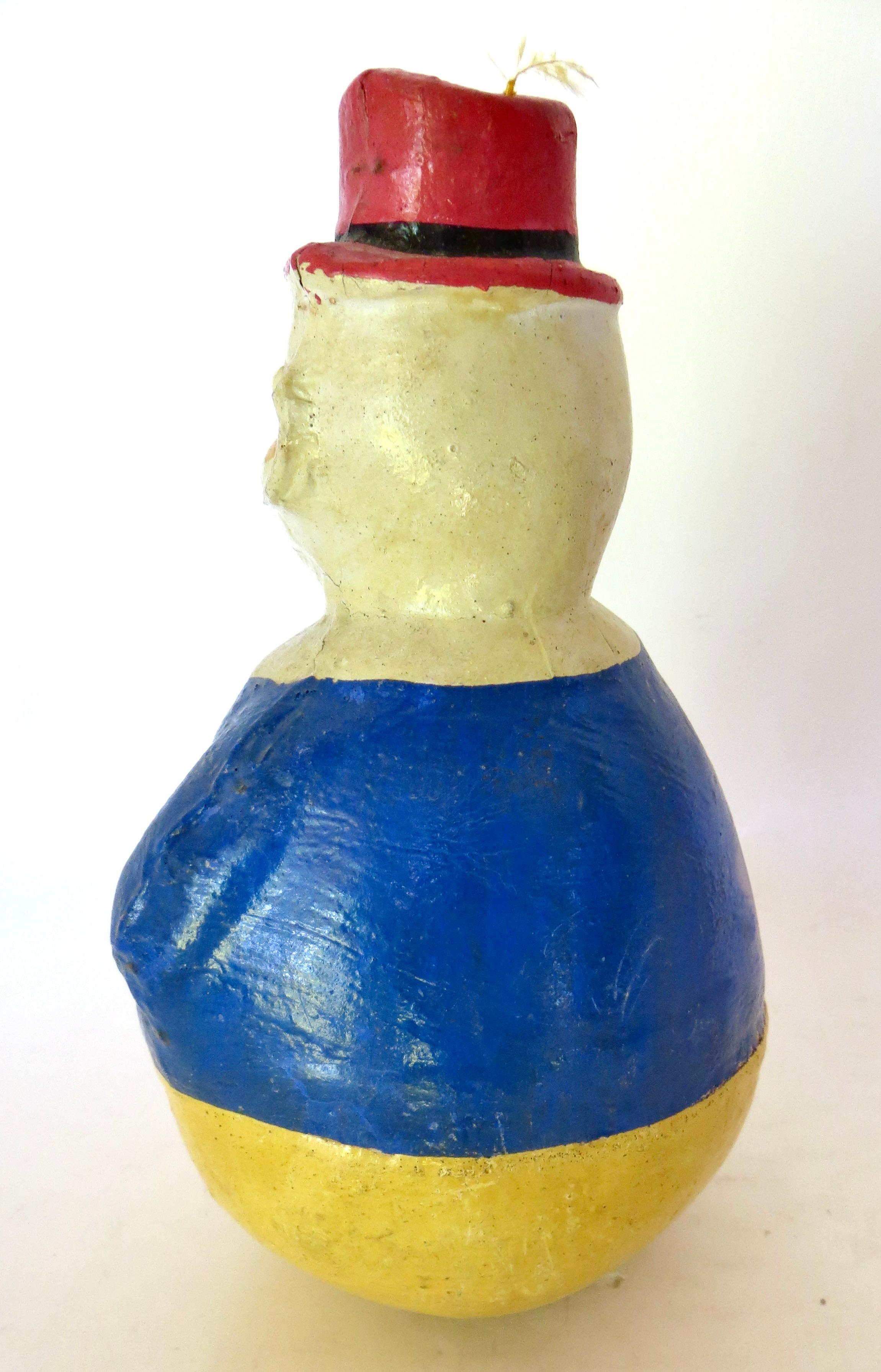 Roly Poly-Spielzeug „Dapper Clown“ im Vintage-Stil; selten. Deutschland um 1915 (Frühes 20. Jahrhundert) im Angebot