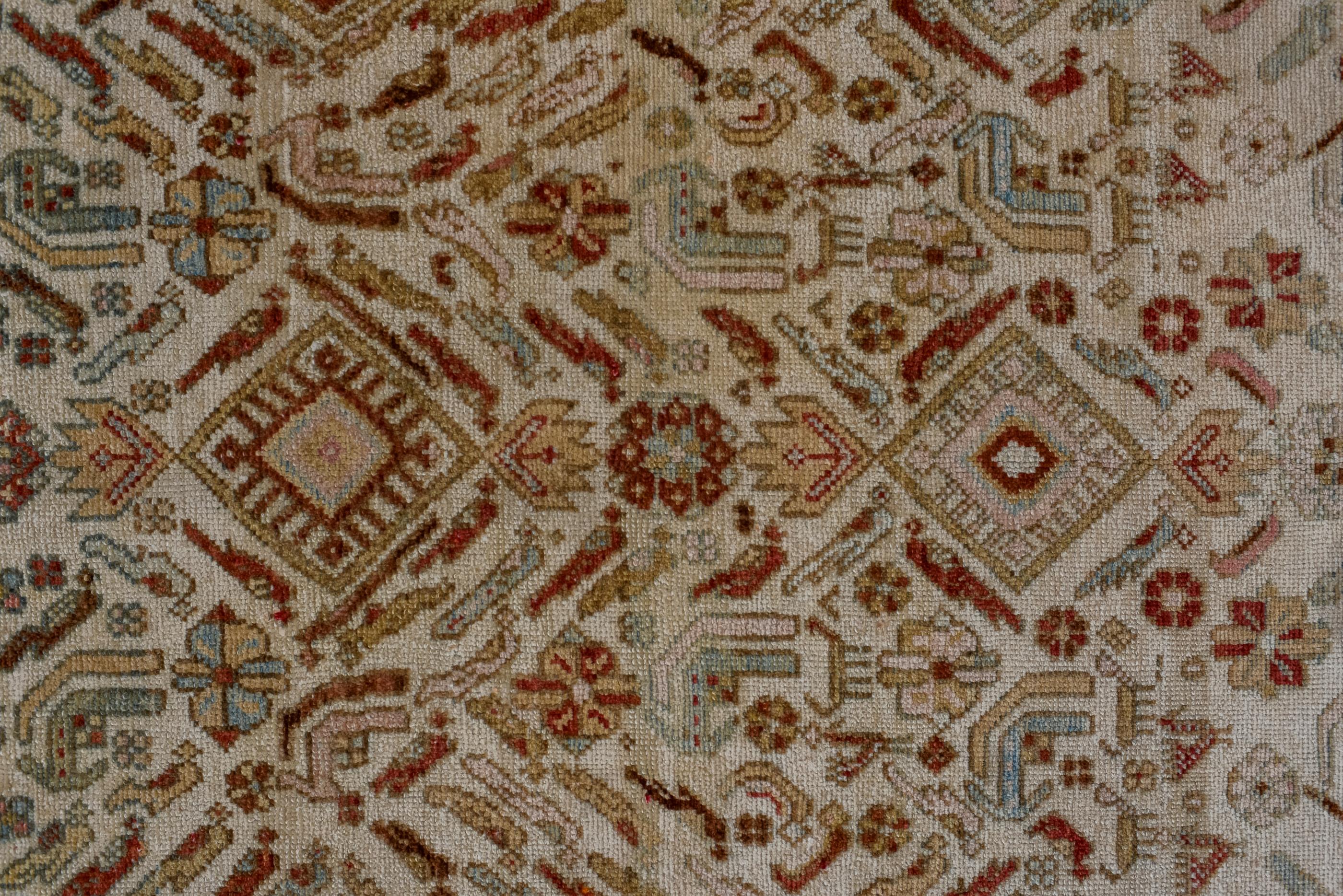 Hand-Knotted Vintage Dargazin Long Rug with Herati Design For Sale