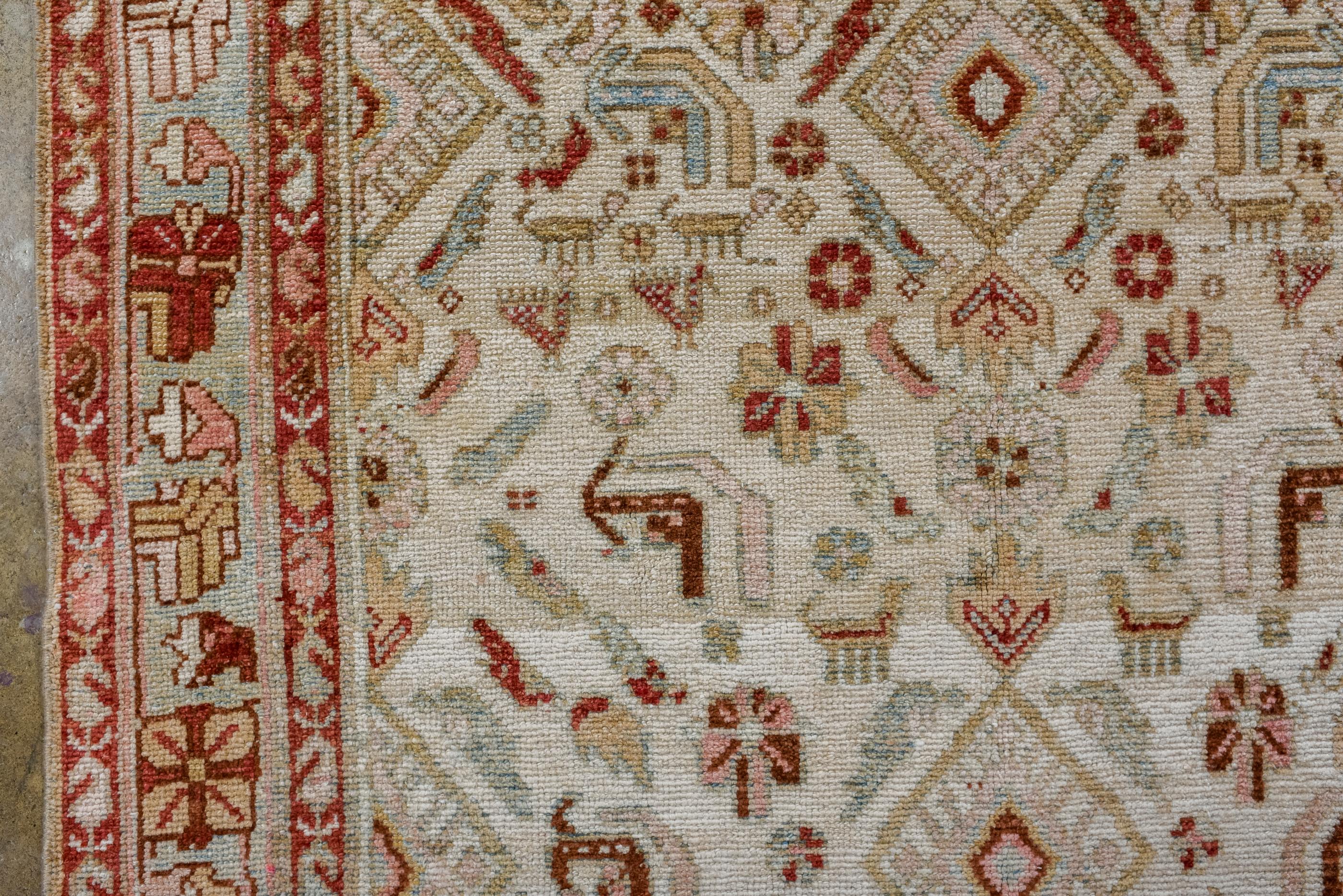 Vintage Dargazin Long Rug with Herati Design In Good Condition For Sale In New York, NY