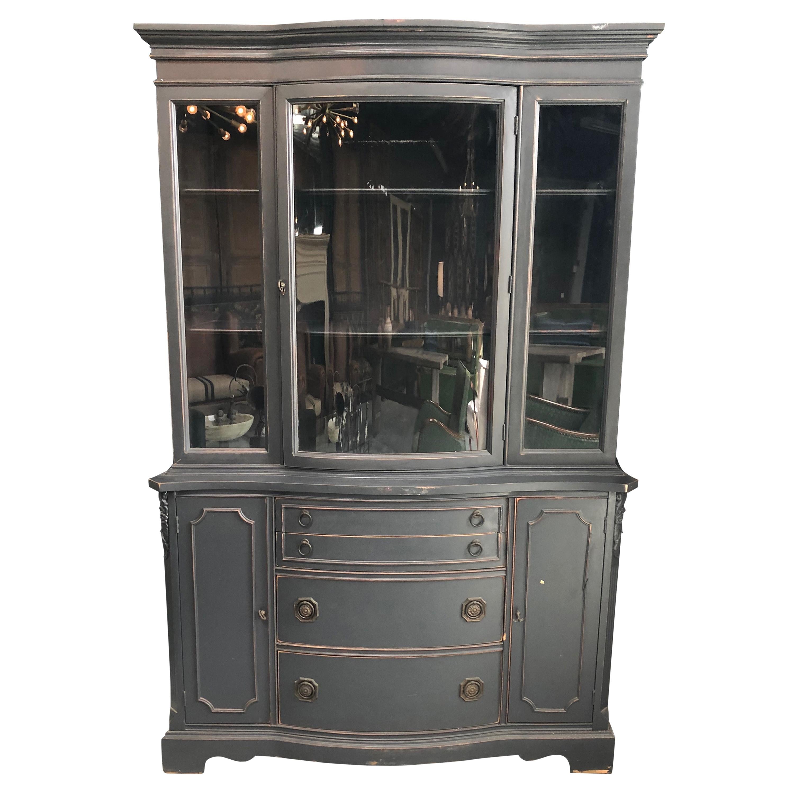 Vintage Dark Blue Hutch