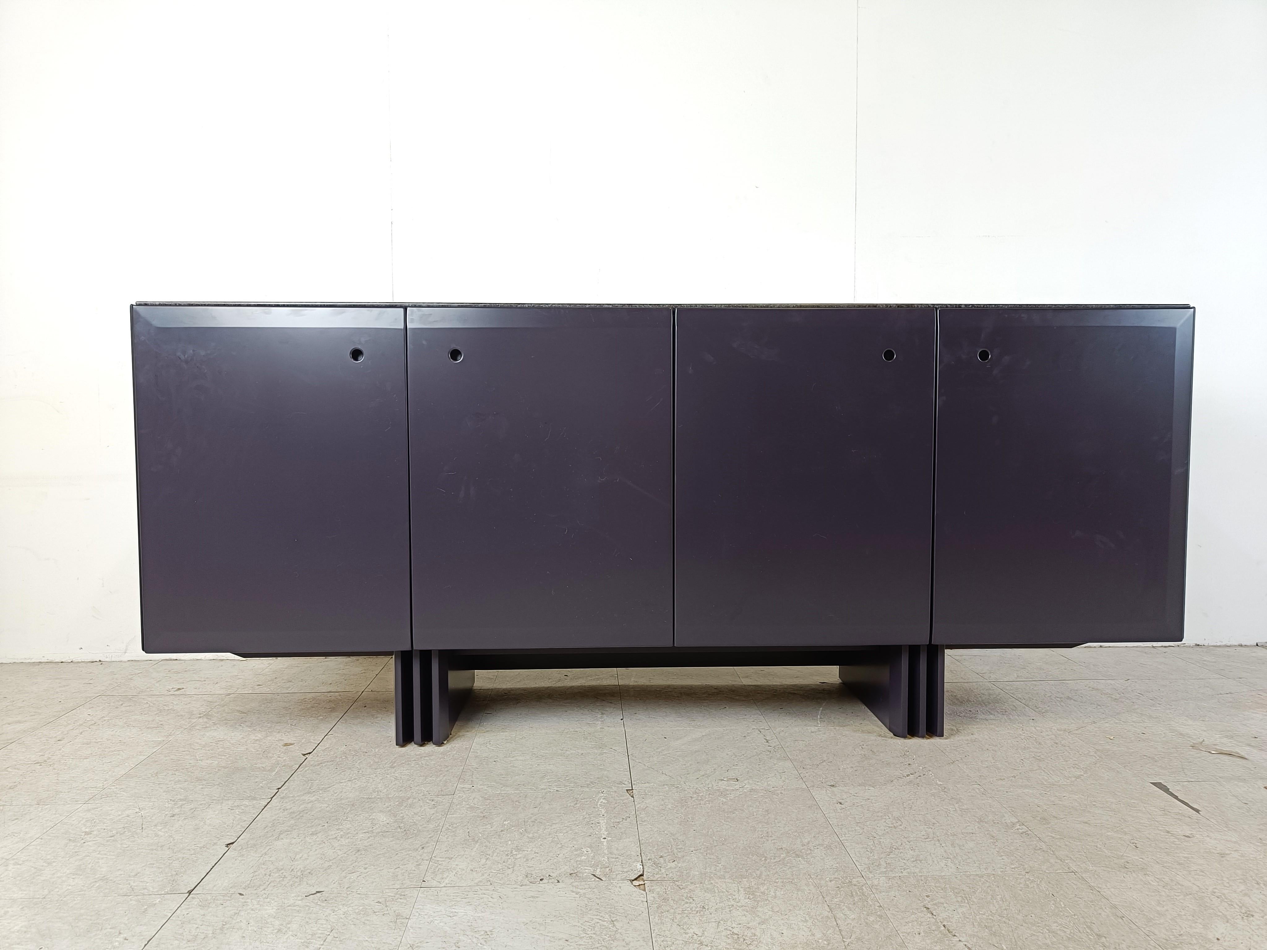 Vintage dark blue sideboard, 1980s In Good Condition For Sale In HEVERLEE, BE