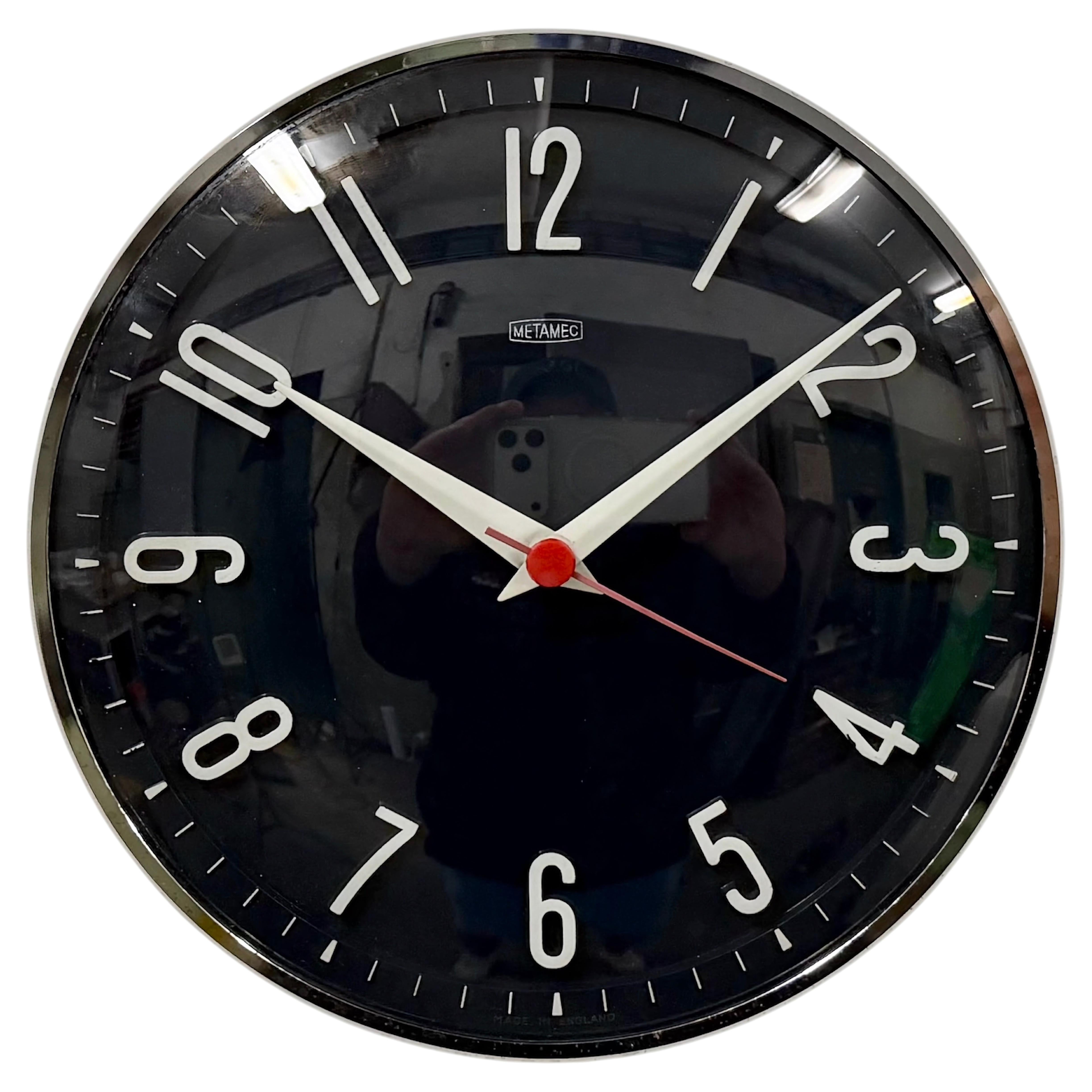 Vintage Dark Blue Wall Clock from Metamec, 1970s