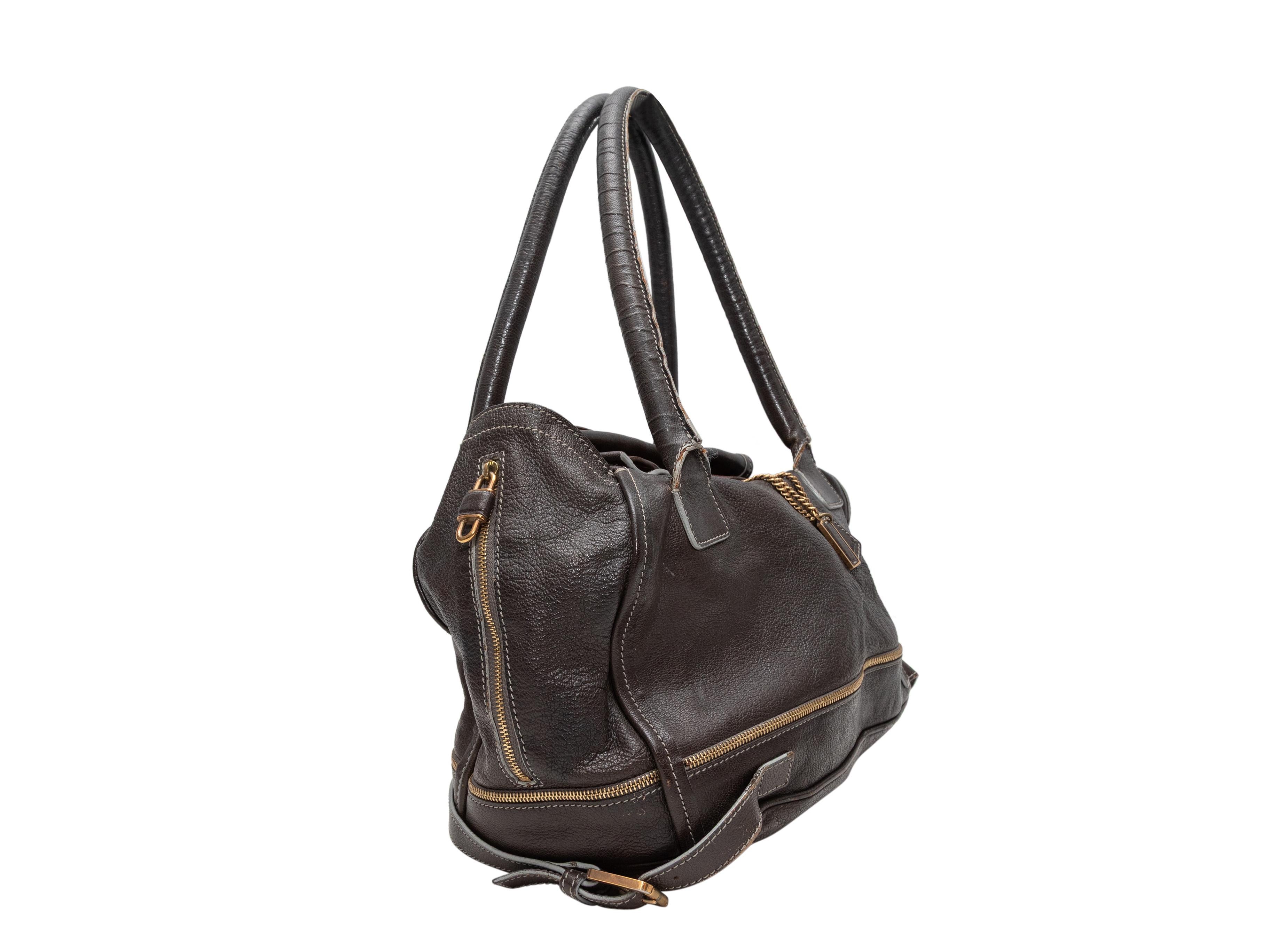 Black Vintage Dark Brown Chloe Marlow Tote Bag For Sale