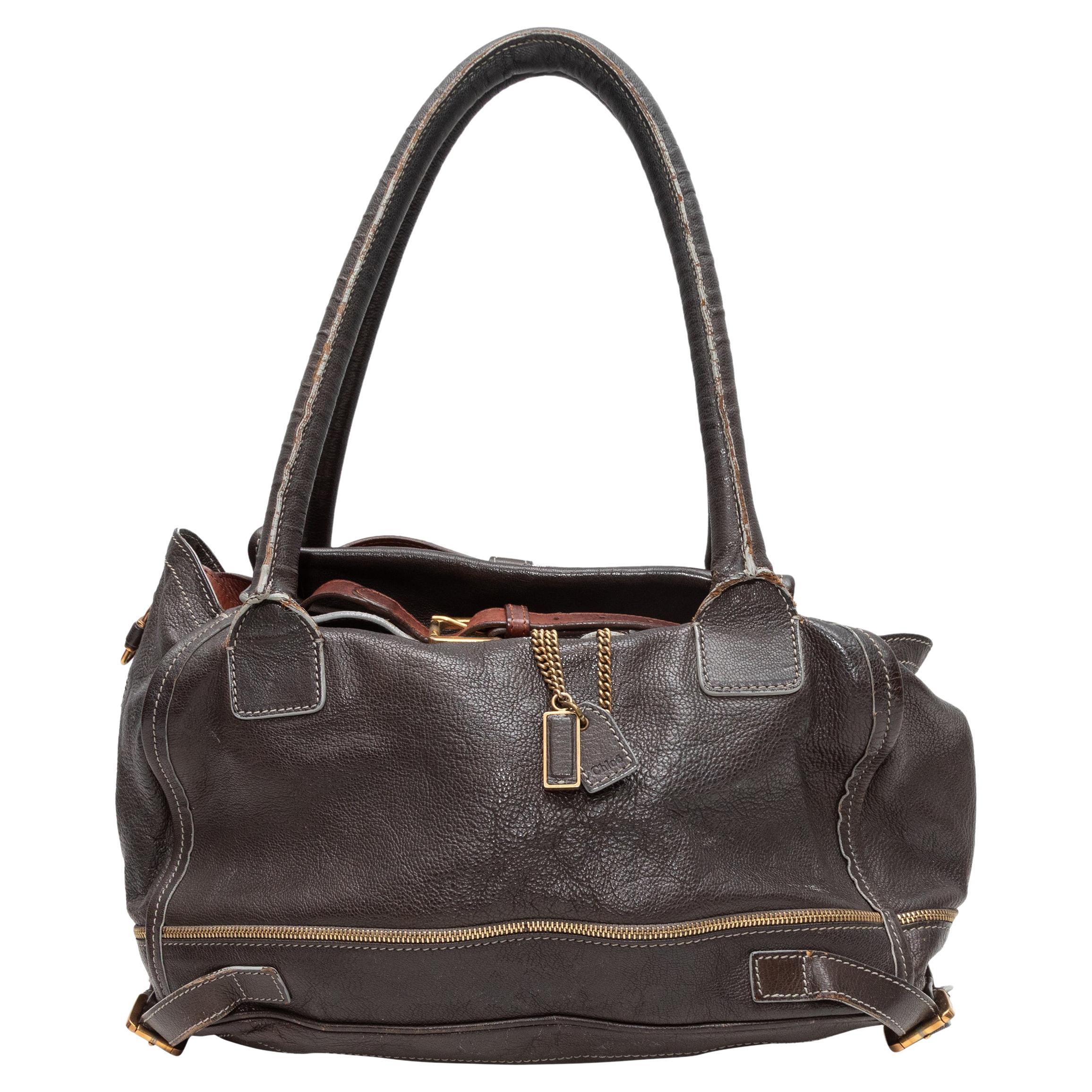 Vintage Dark Brown Chloe Marlow Tote Bag For Sale