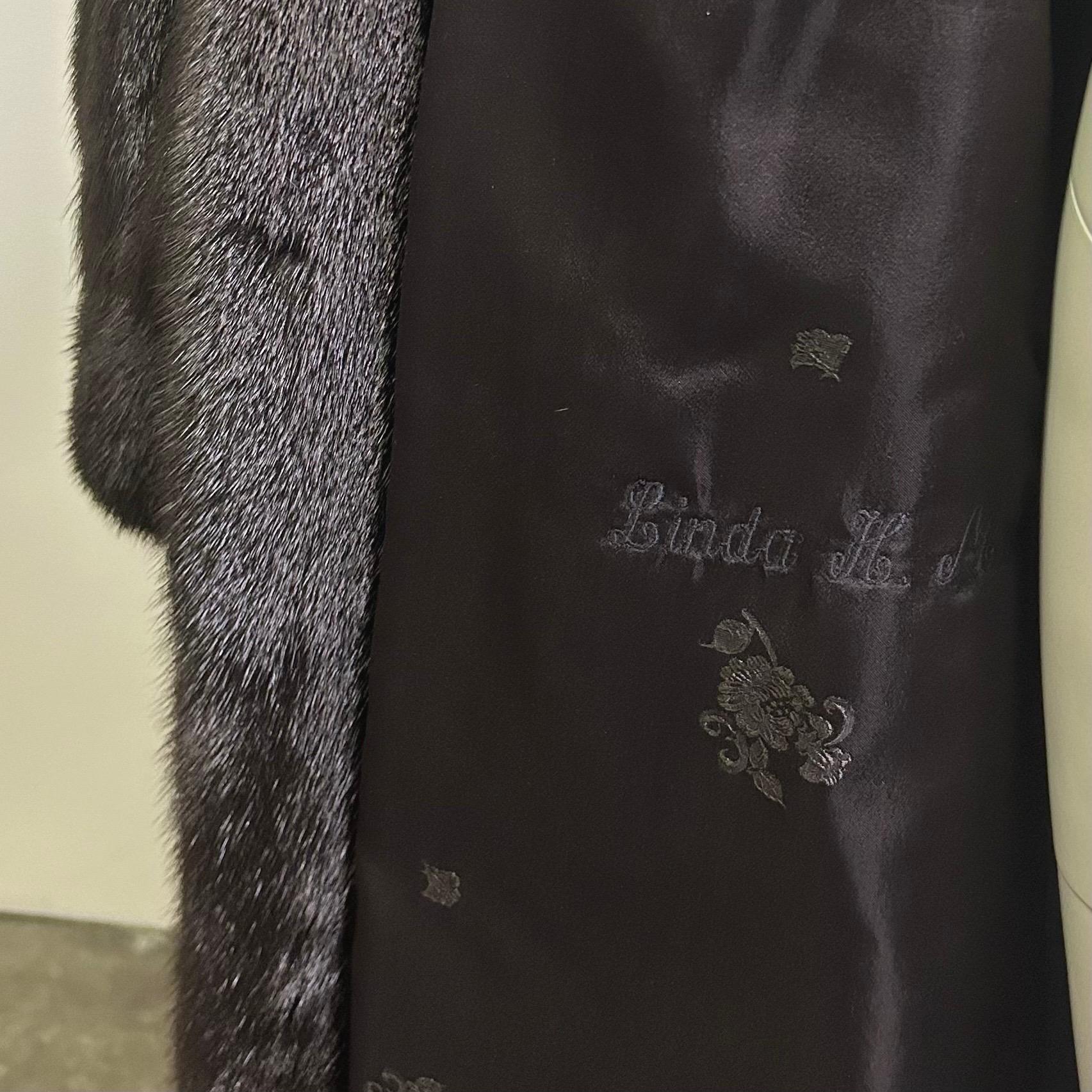 Vintage Dark Brown Full Length Mink Fur Coat For Sale 5