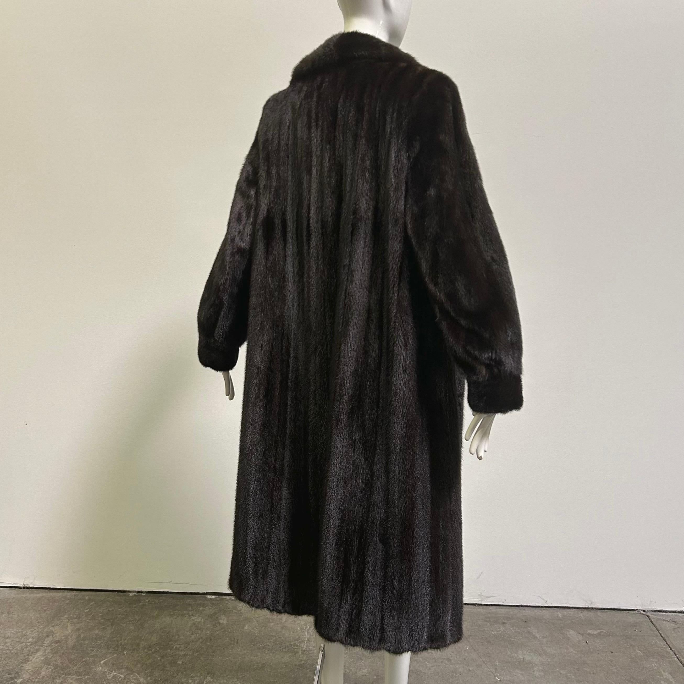 Donna Vintage Coates marrone scuro a tutta lunghezza in pelliccia di visone in vendita