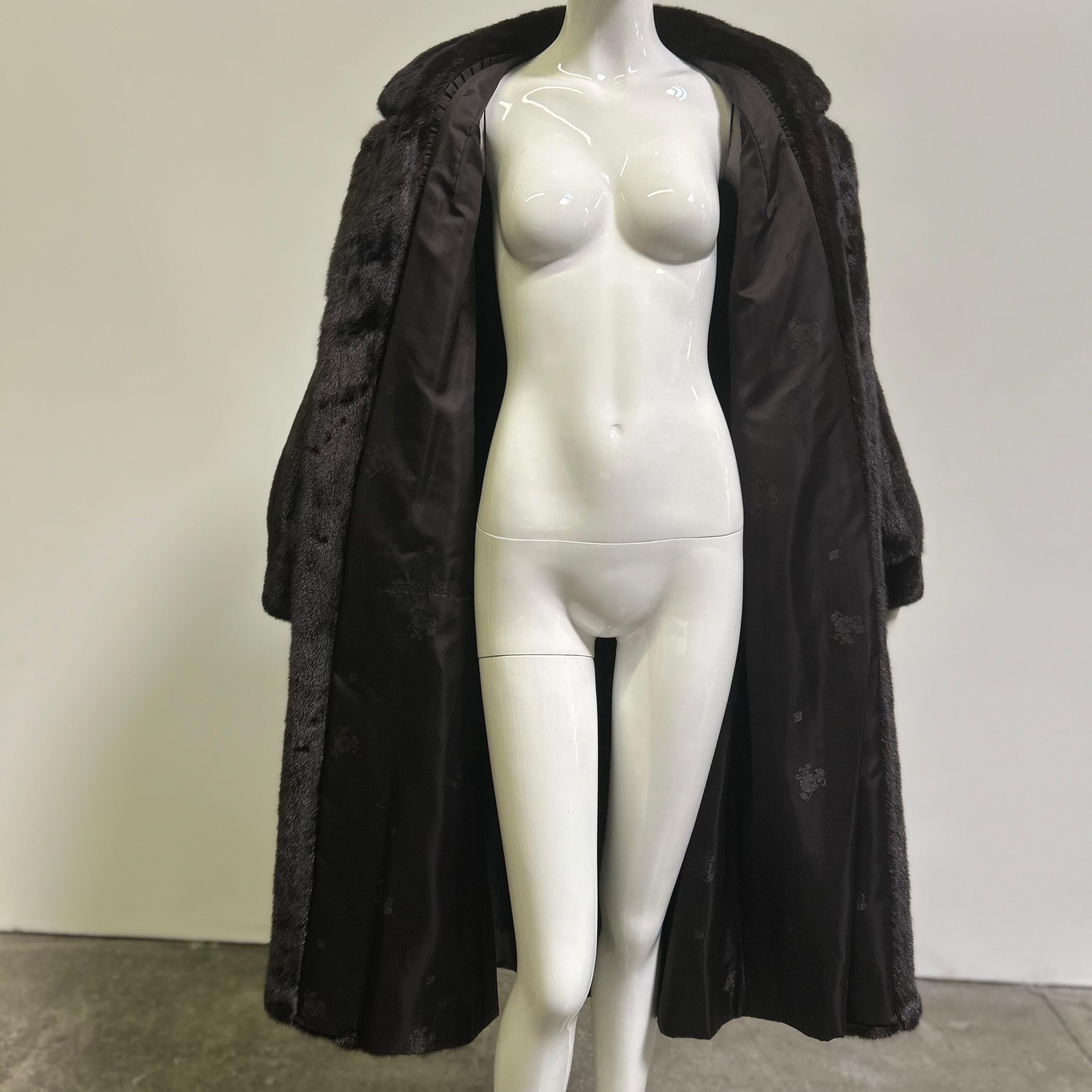 Vintage Dark Brown Full Length Mink Fur Coat For Sale 4