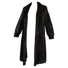 Vintage Dark Brown Full Length Mink Fur Coat