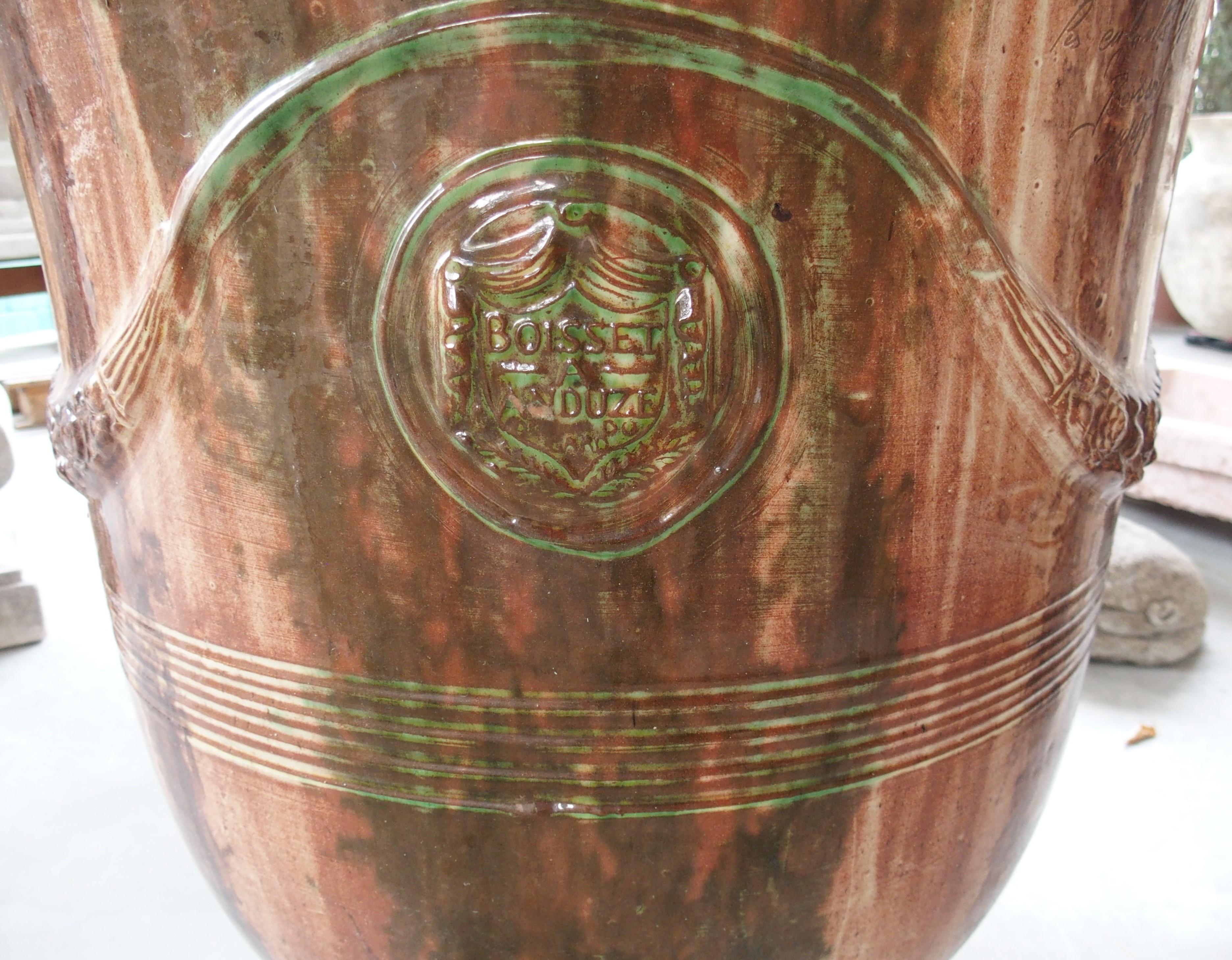 Pot à Anduze français vintage à glaçure flamme foncée par Boisset en vente 5