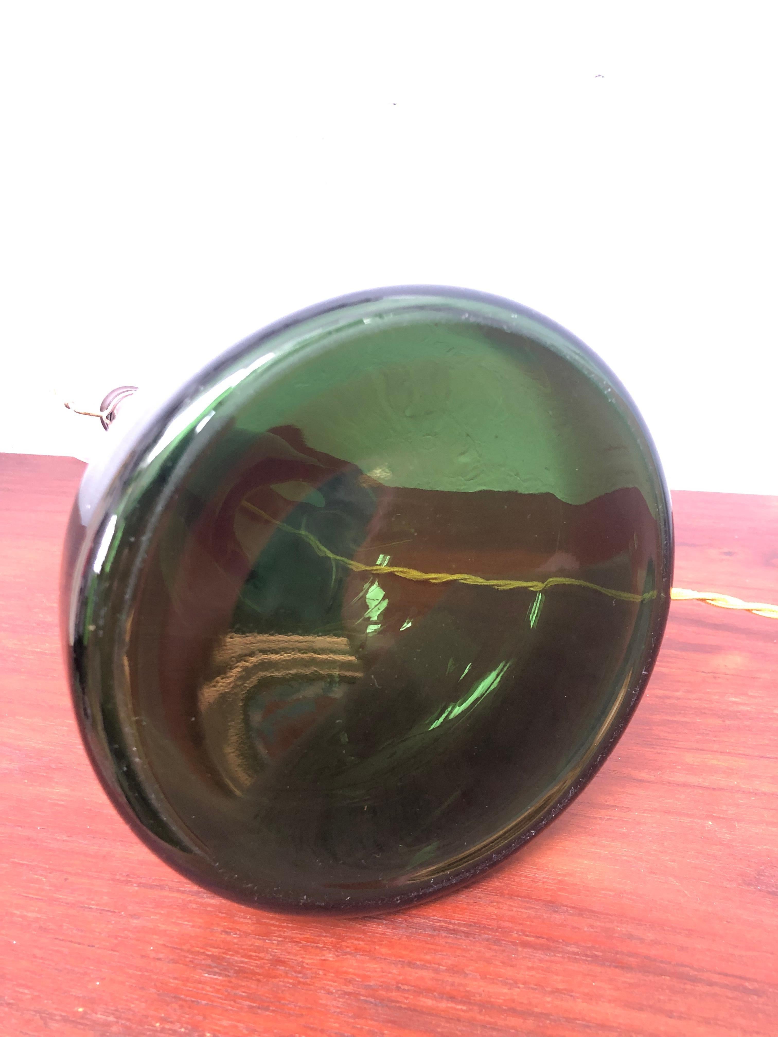 Dunkelgrüne Vintage-Tischlampe aus Glas von Biilman-Petersen für Le Klint (Dänisch) im Angebot