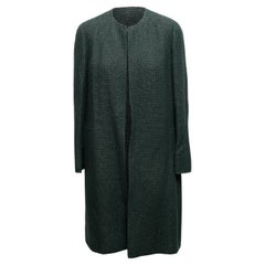 Vintage Dark Green & Gold Chanel Fall/Winter 2000 Wool Coat Size FR 44