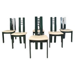 Vintage dark green postmodern dining chairs, 1980s Vintage dark green postmodern dining chairs, 1980s