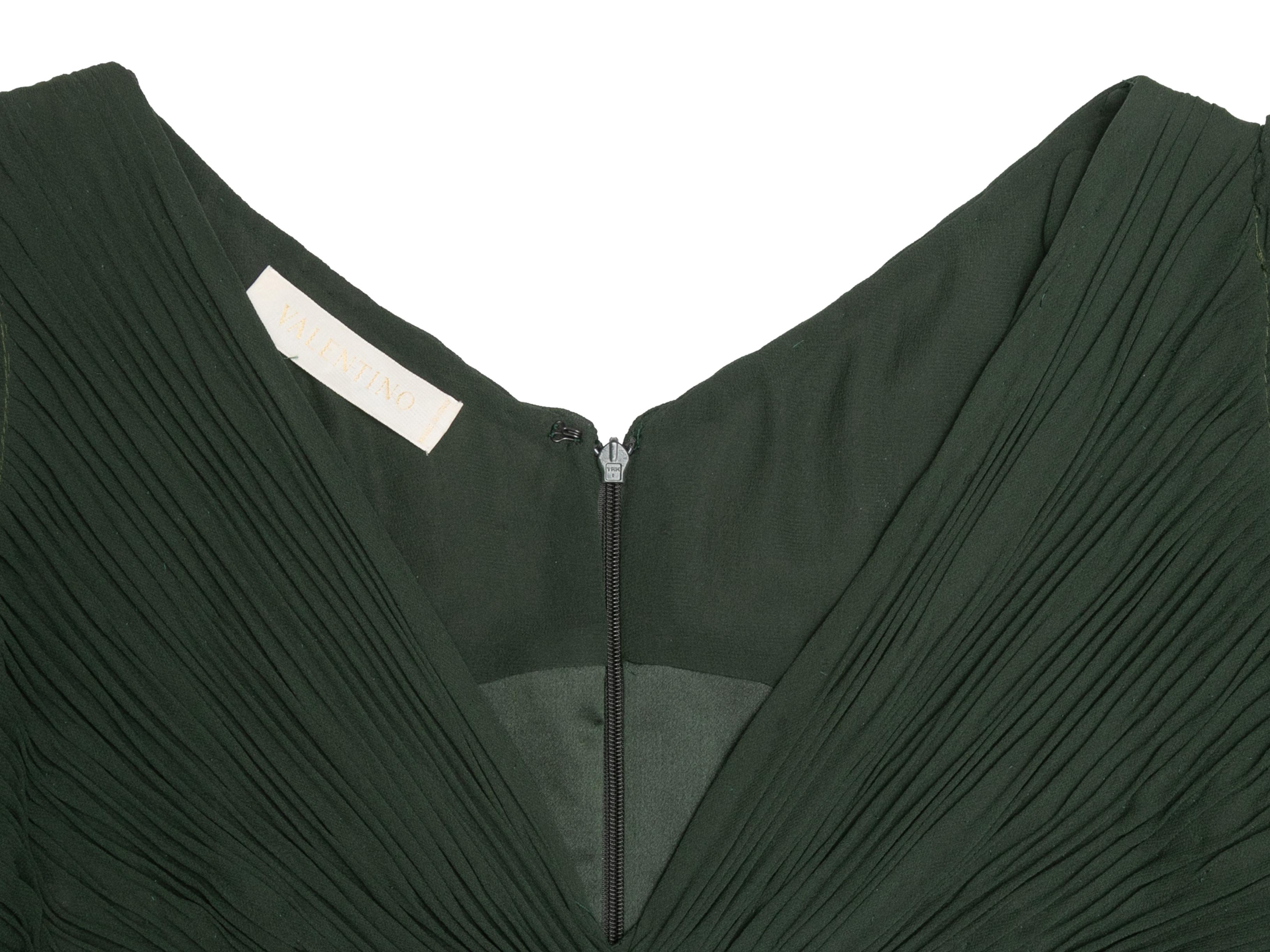 Women's Vintage Dark Green Valentino Silk Gown Size US 10 For Sale