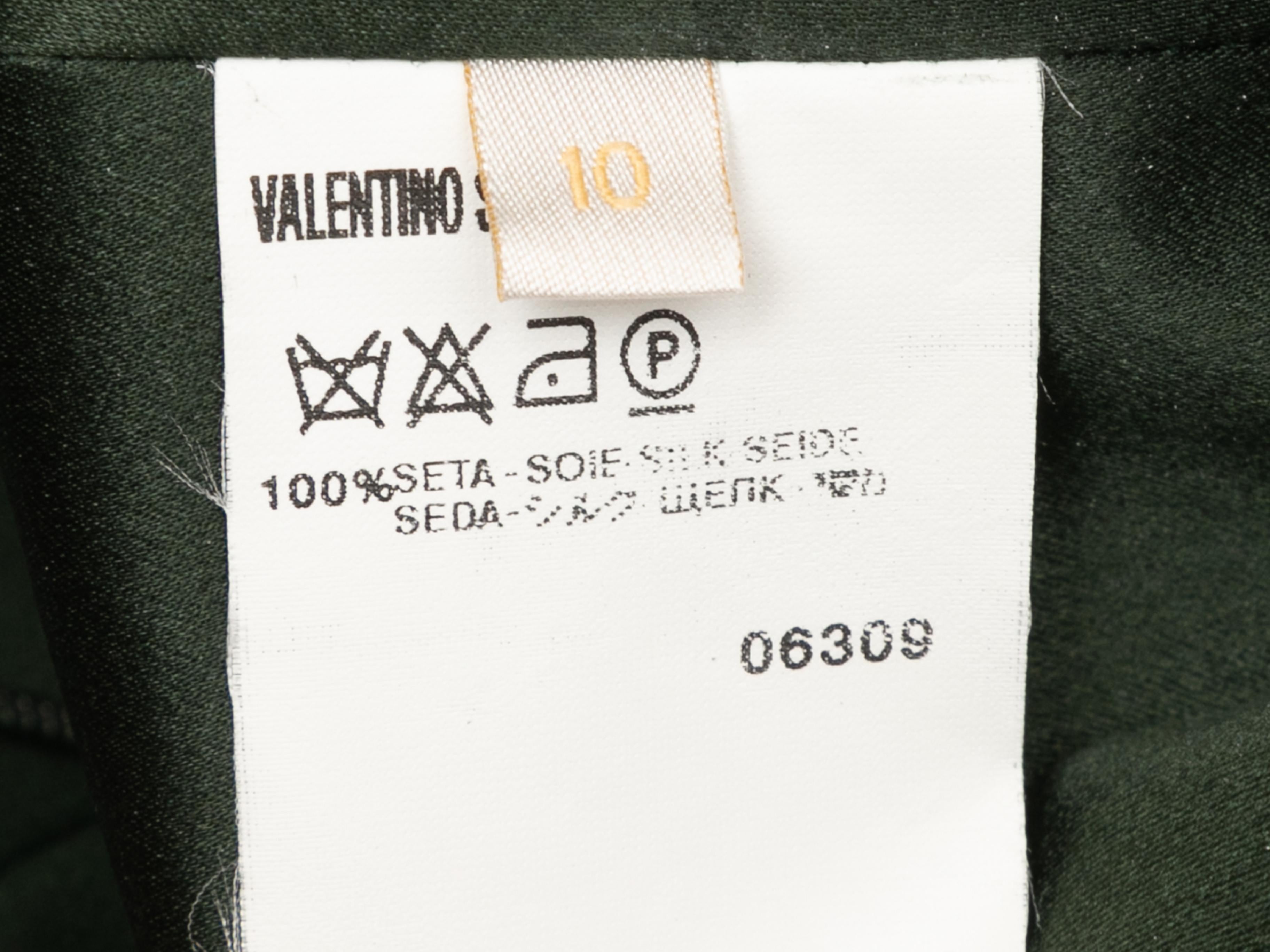 Vintage Dark Green Valentino Silk Gown Size US 10 1