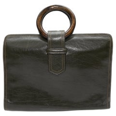 Dunkelgrüne Yves Saint Laurent Portfolio-Tasche