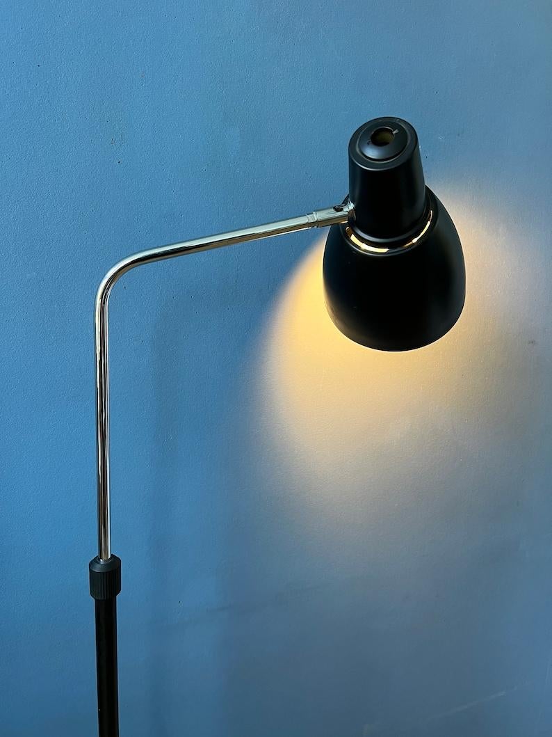 Vintage Dark Grey Adjustable Floor Lamp, 1970s In Good Condition For Sale In ROTTERDAM, ZH