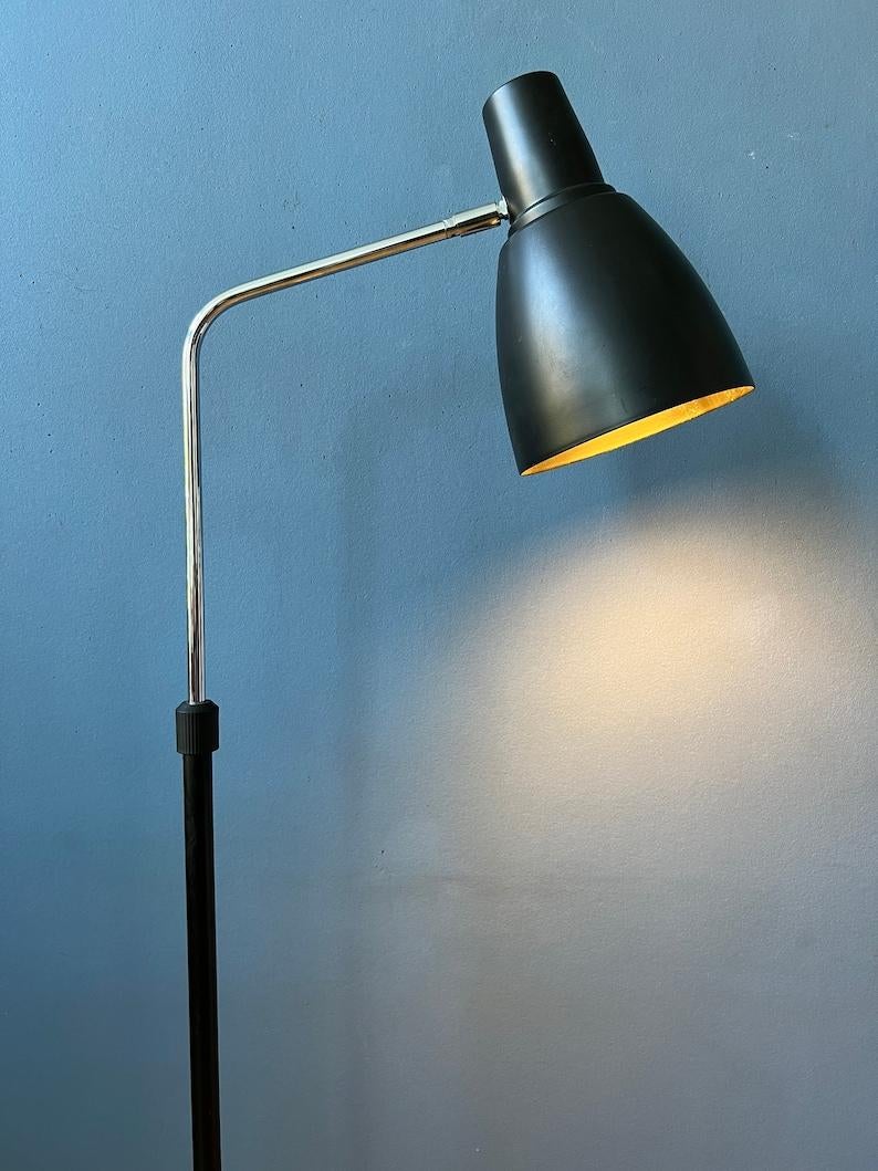 Metal Vintage Dark Grey Adjustable Floor Lamp, 1970s For Sale