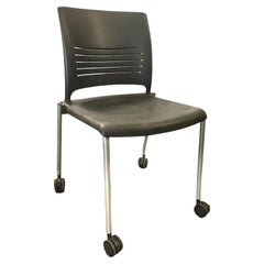 Vintage Dark Grey Plastic Rolling Desk Chairs by Giancarlo Piretti for Strive
