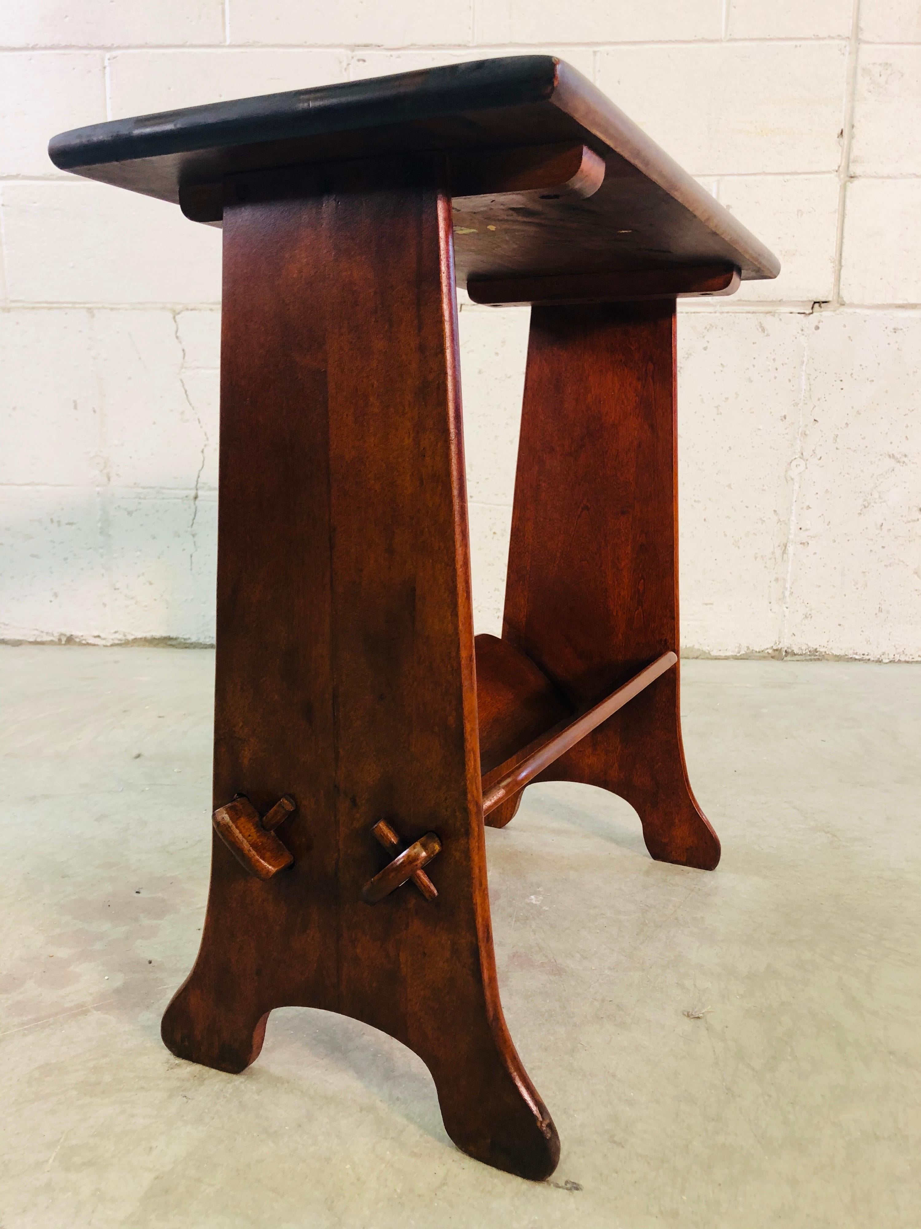 vintage side table with book rack