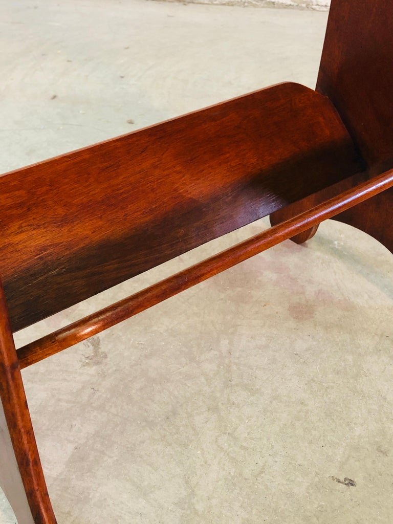 Vintage Dark Maple Wood Side Table with Book Shelf at 1stDibs vintage