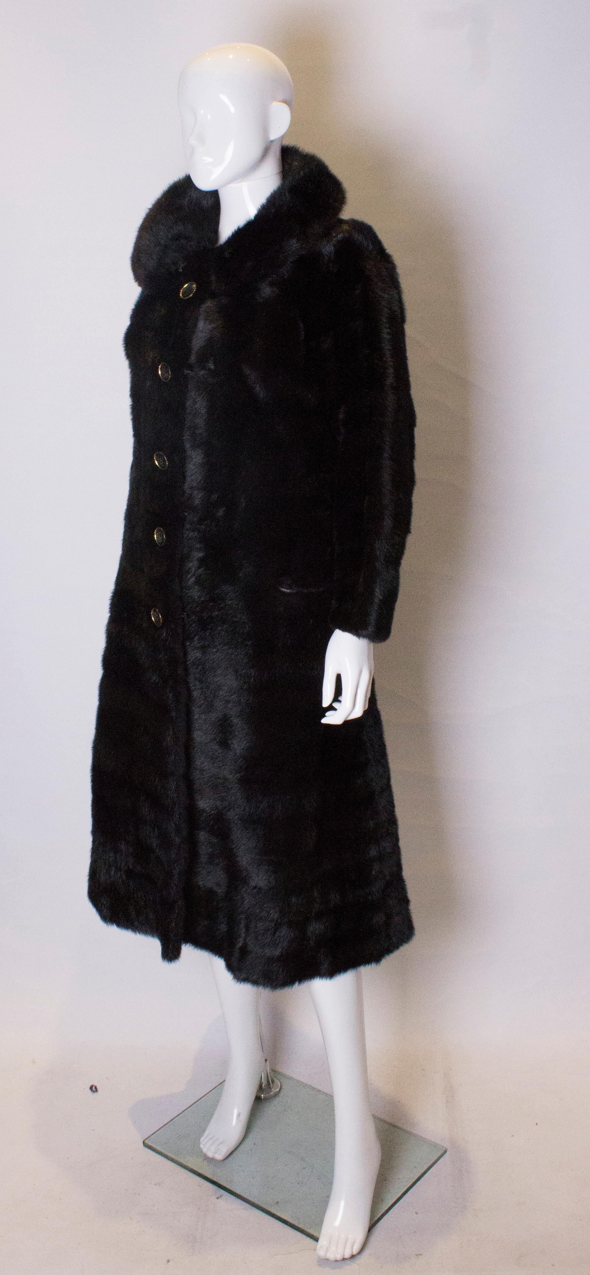 Vintage Dark Mink Coat In Good Condition In London, GB