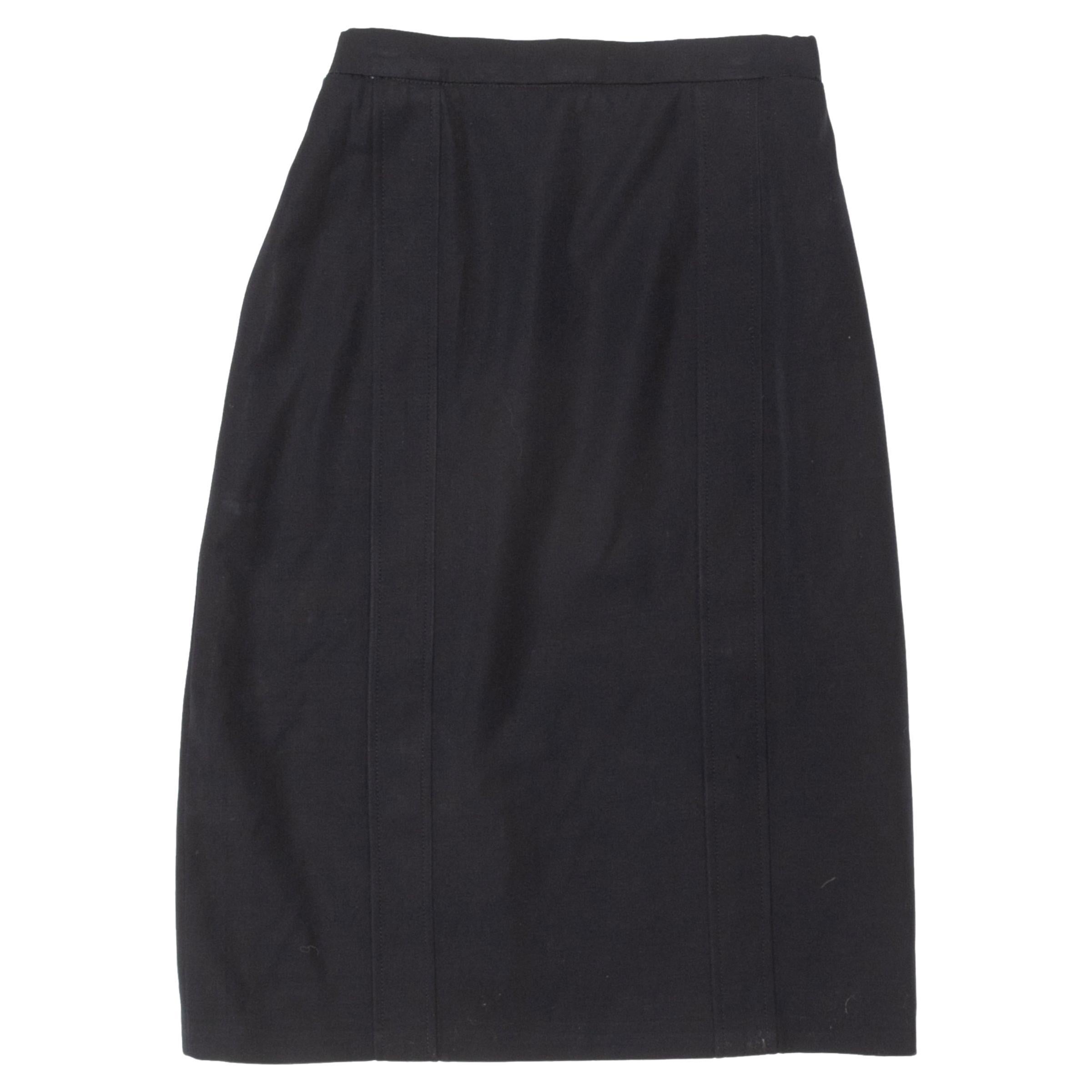 Vintage Dark Navy Chanel Boutique Wool Skirt