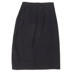 Vintage Dark Navy Chanel Boutique Wool Skirt