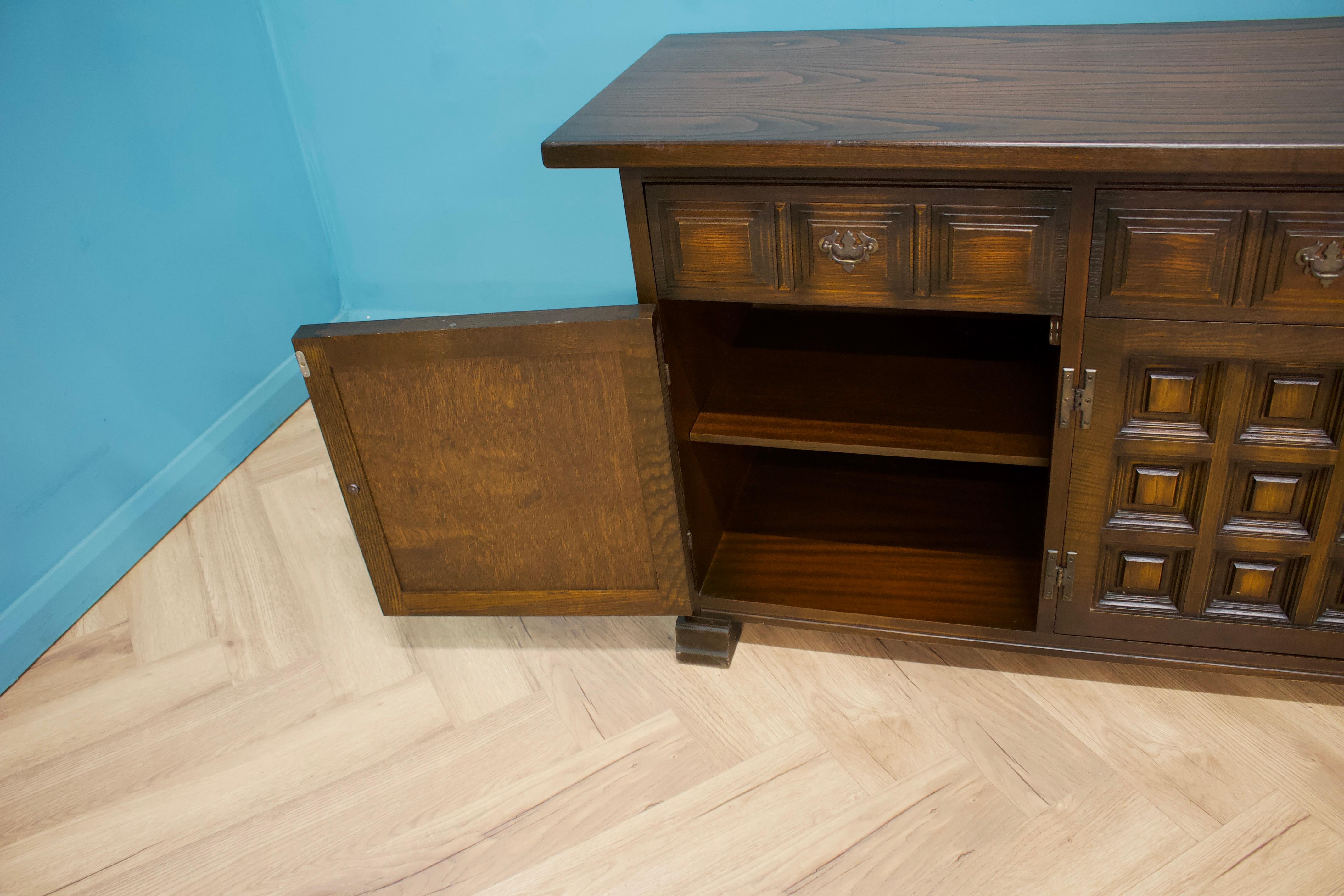 Vintage Dark Oak Toledo Sideboard from Younger, 1970s 3