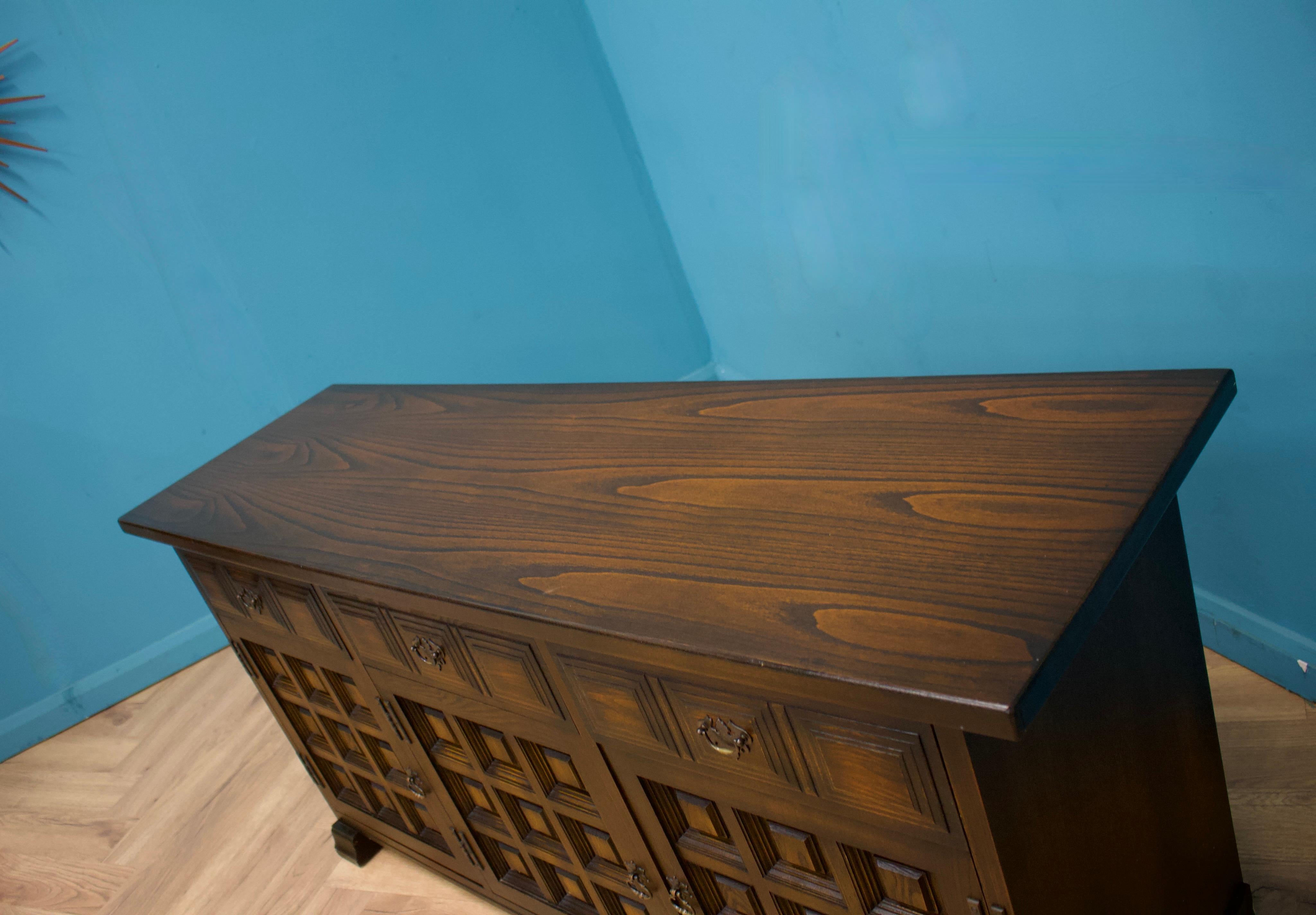 Jacobean Vintage Dark Oak Toledo Sideboard from Younger, 1970s
