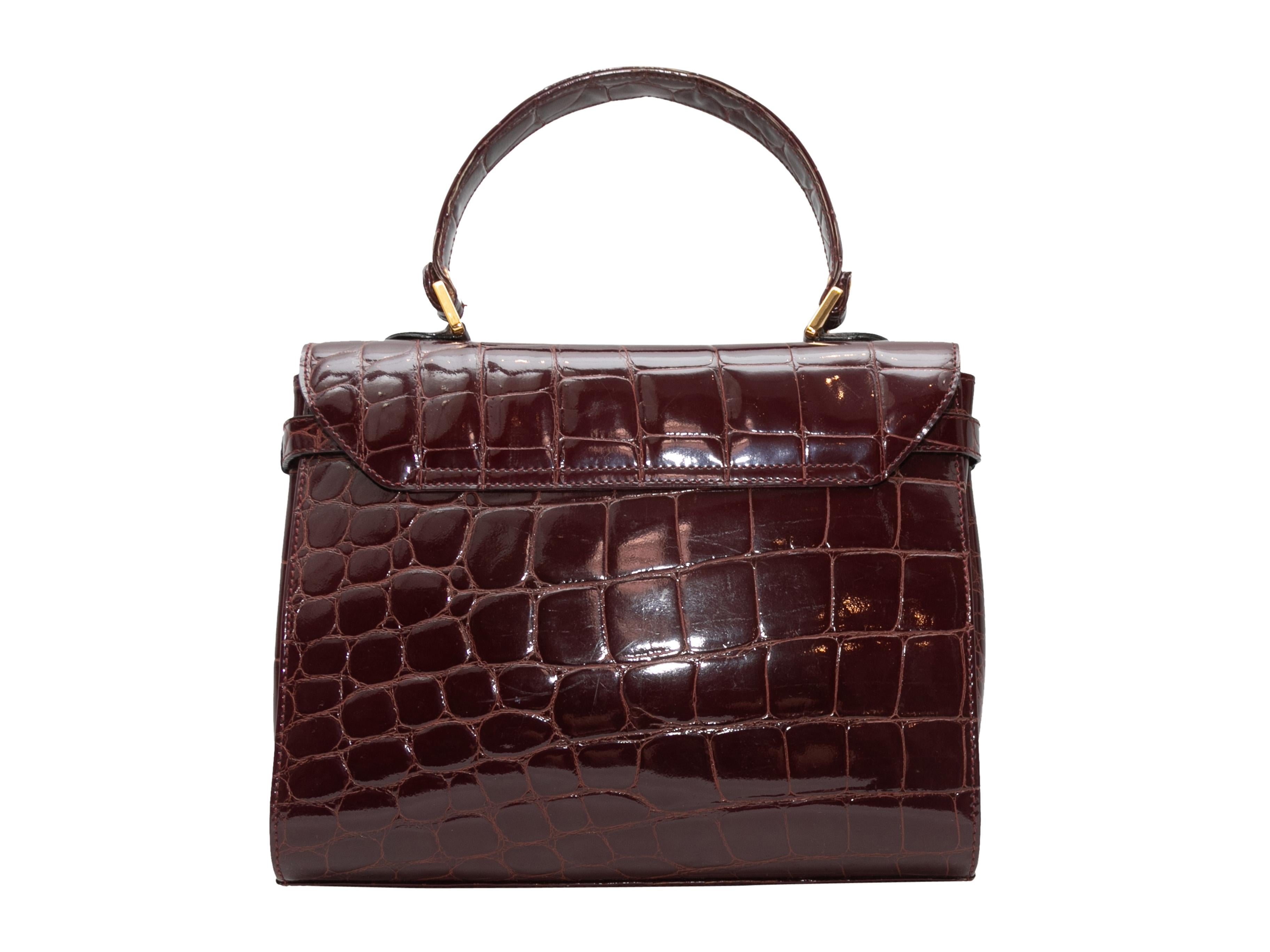 Borsa vintage in vernice goffrata rosso scuro Gianfranco Ferre