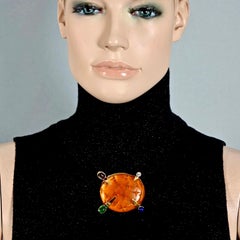 Vintage DAUM by Hilton McConnico Jewelled Glass Brooch