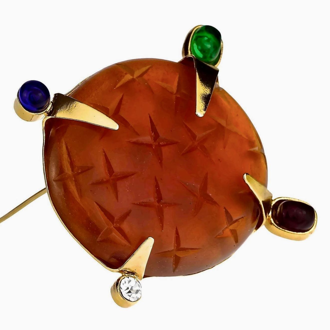 Women's Vintage DAUM by Hilton McConnico Jewelled Glass Brooch