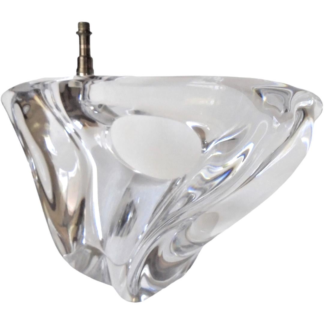 French Vintage Daum Mid-Century Crystal Lamp Base For Sale