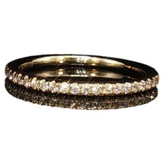 Anello vintage DAUSSI con diamanti, in oro 14 carati, modello Eternity, 0,23 ct in totale, misura 4,75, 1,5 g