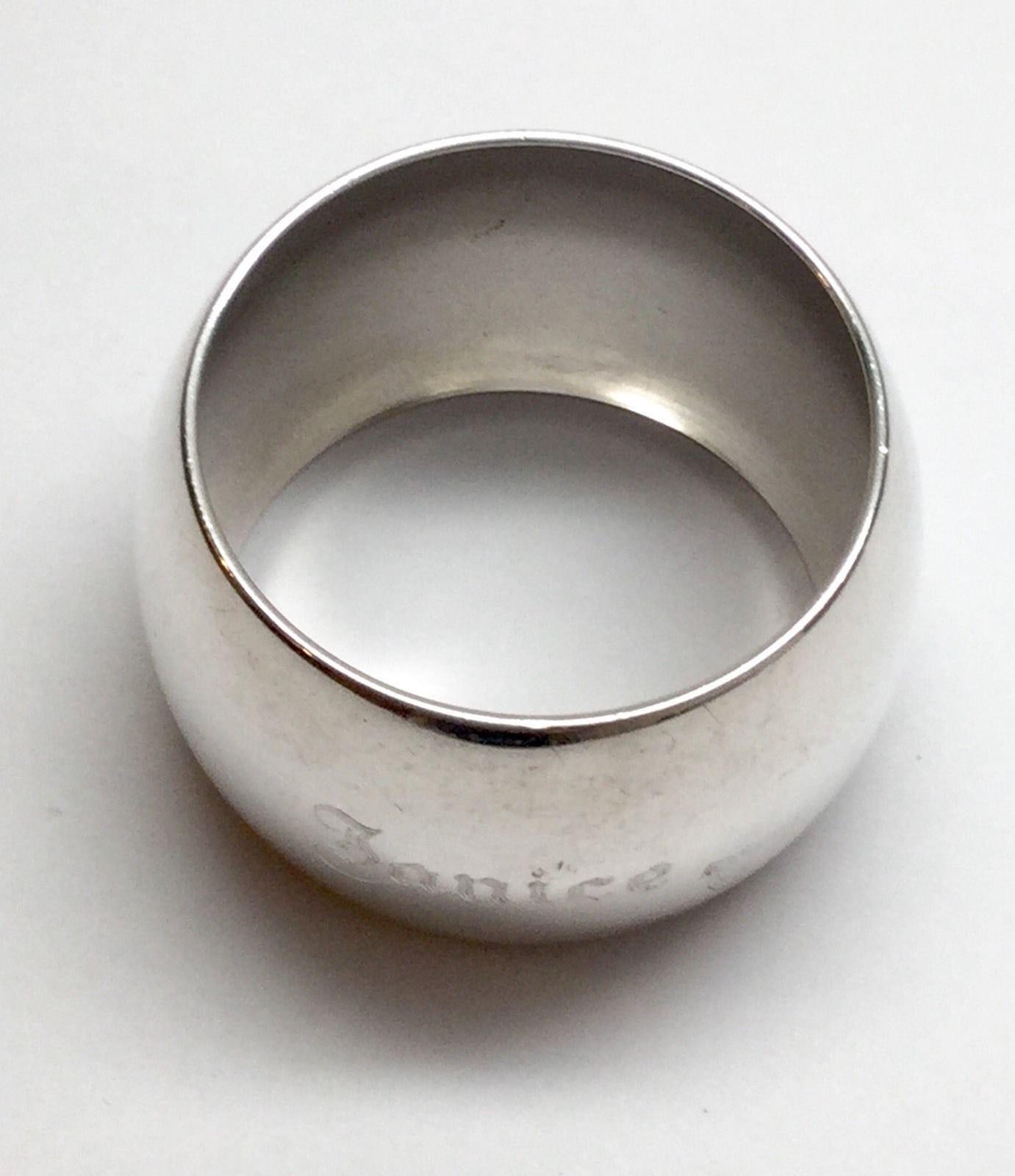 Vintage David Andersen 830 Silver Solid Plain Napkin Ring In Good Condition In Washington Depot, CT