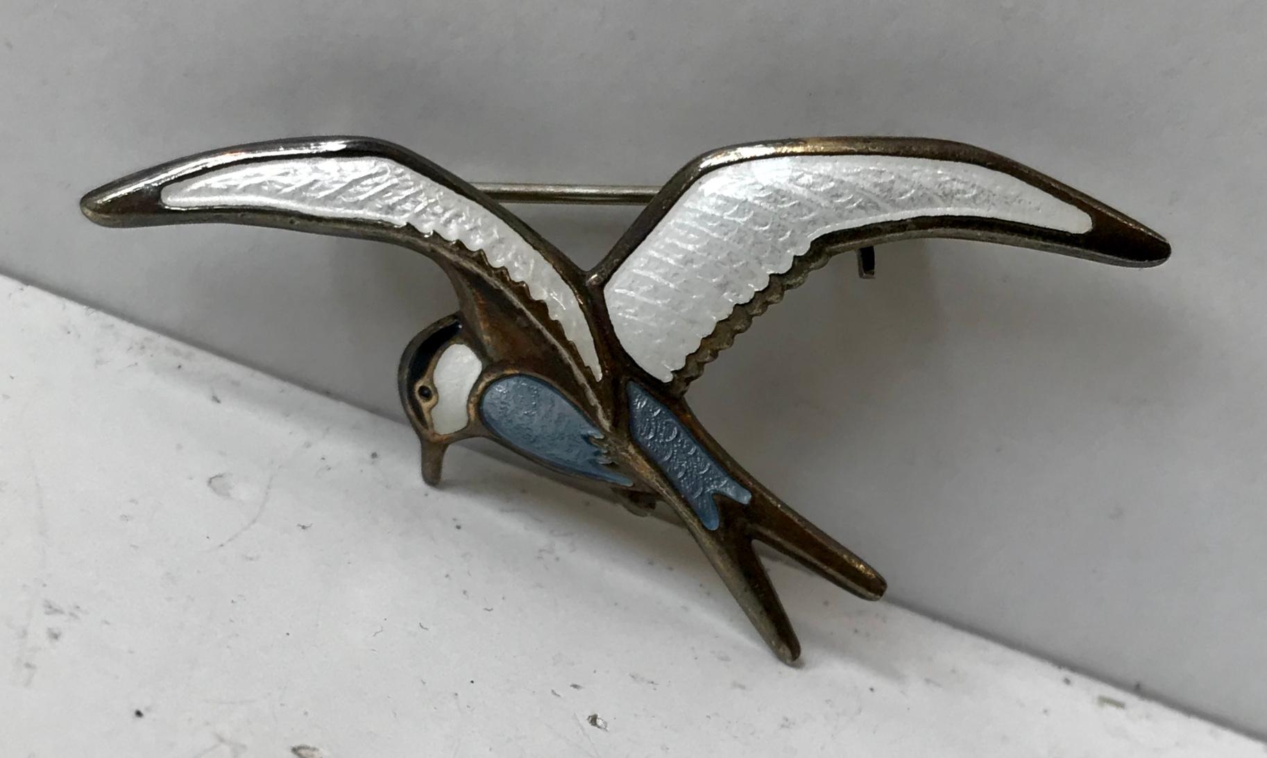 antique bird brooch