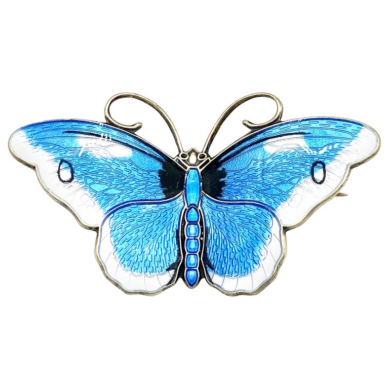 Vintage David Andersen Norway Butterfly Enamel Sterling Silver Brooch ...
